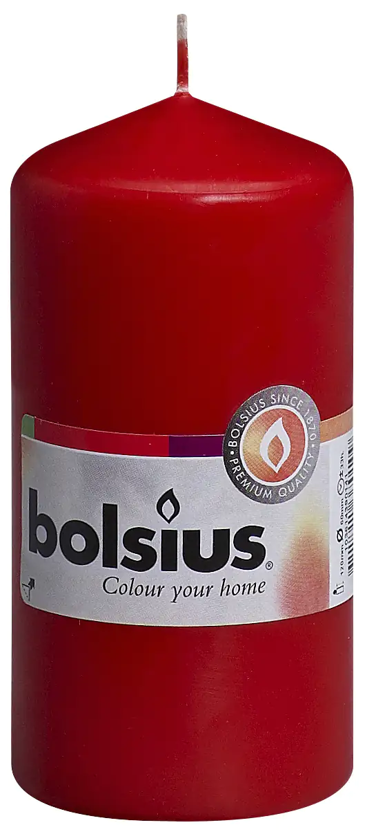 8711711370109 Bolsius Stumpenkerze rot, Höhe 12 cm, Ø 5,8 cm