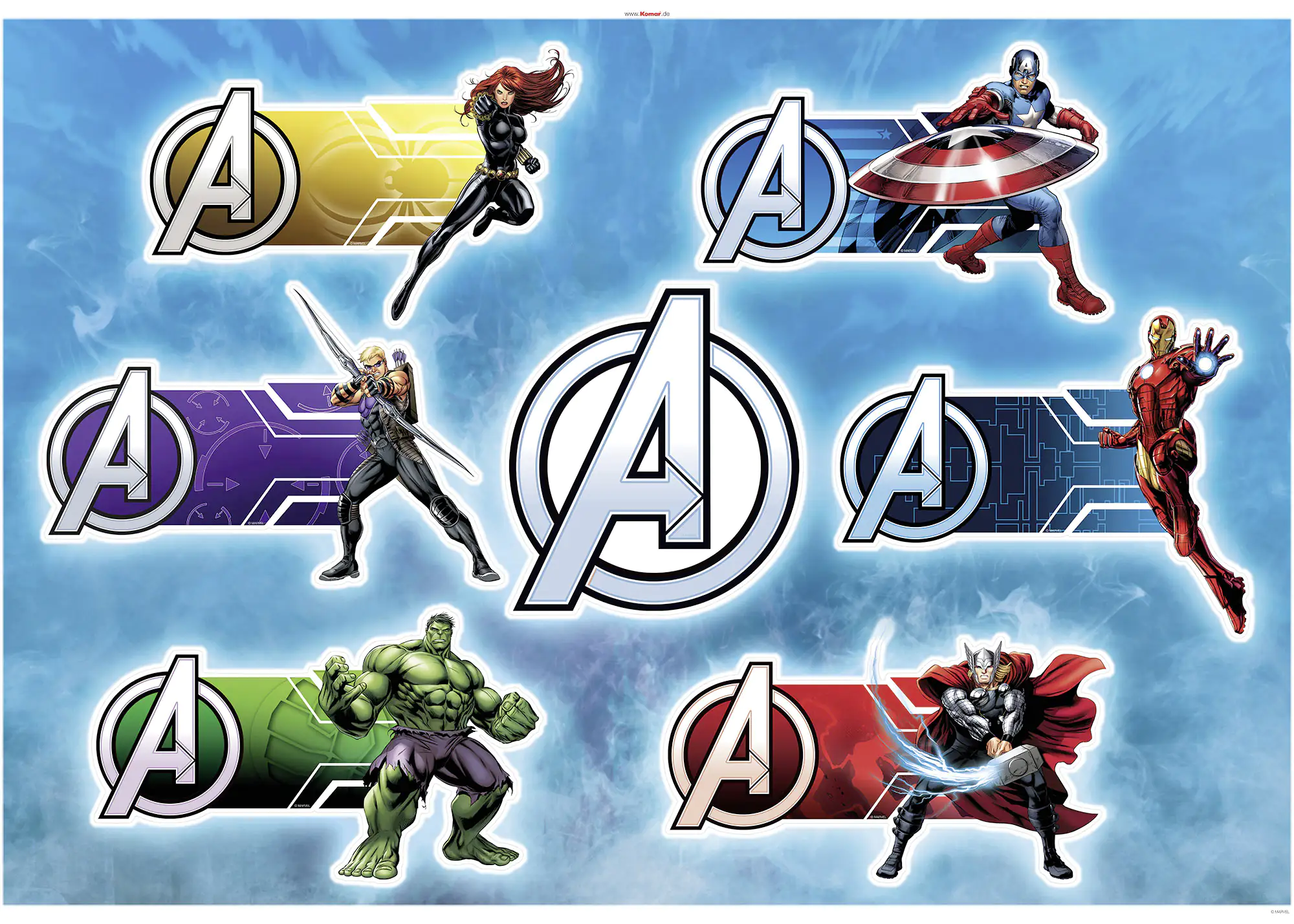 Komar Dekosticker Avengers Plates 100 x 70 cm Komar Dekosticker Avengers Plates 100 x 70 cm