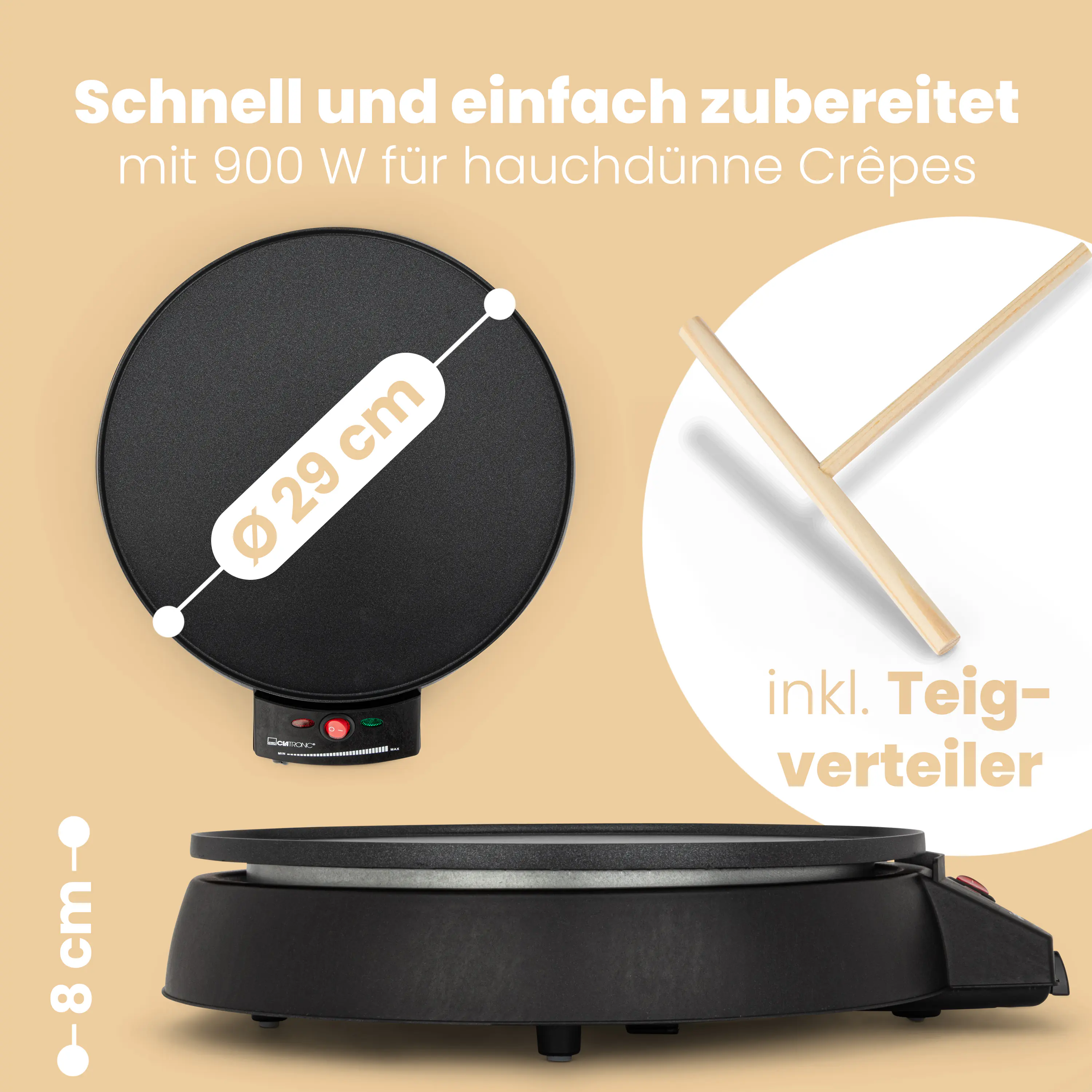 Clatronic Crepemaker CM 3372 Ø29 cm 900 W