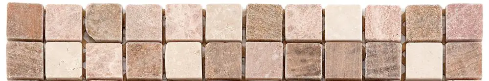 Fliesenbordüre Marmor 4,8 x 30,5 cm braun Steingröße: ca.2,3 x 2,3 cm