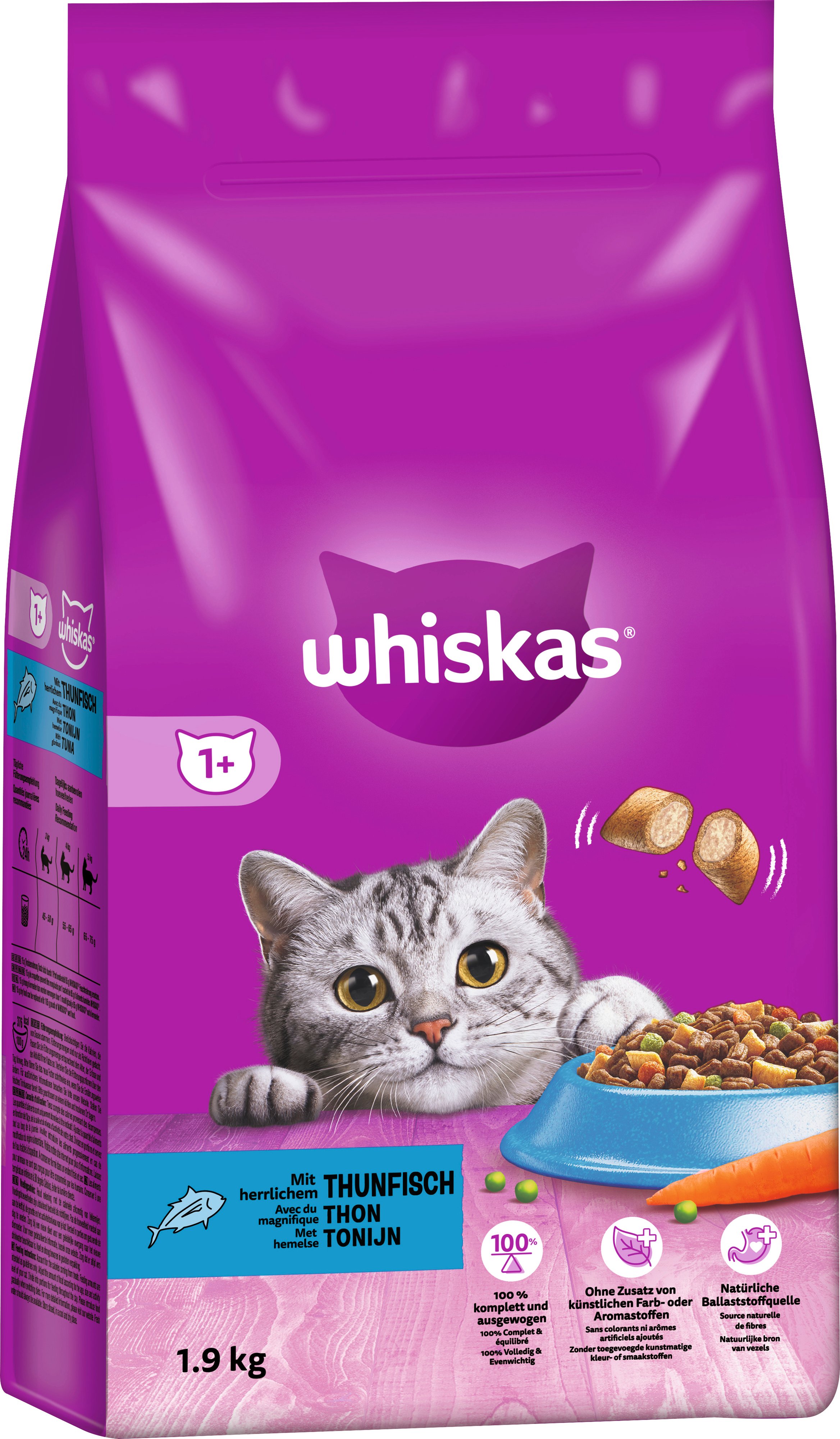 Whiskas Trockenfutter Adult 1+ mit Thunfisch 1,9 kg