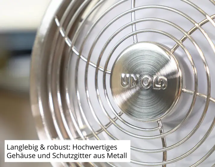 Unold Akku-Tischventilator Steel Flex Ø15cm silber