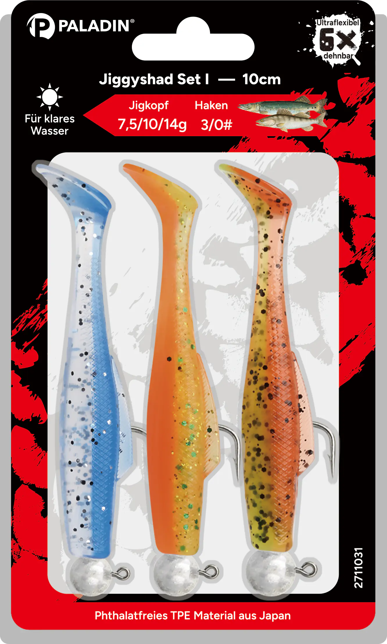 Paladin Angelköder Jiggyshad Set I 10 cm bunt