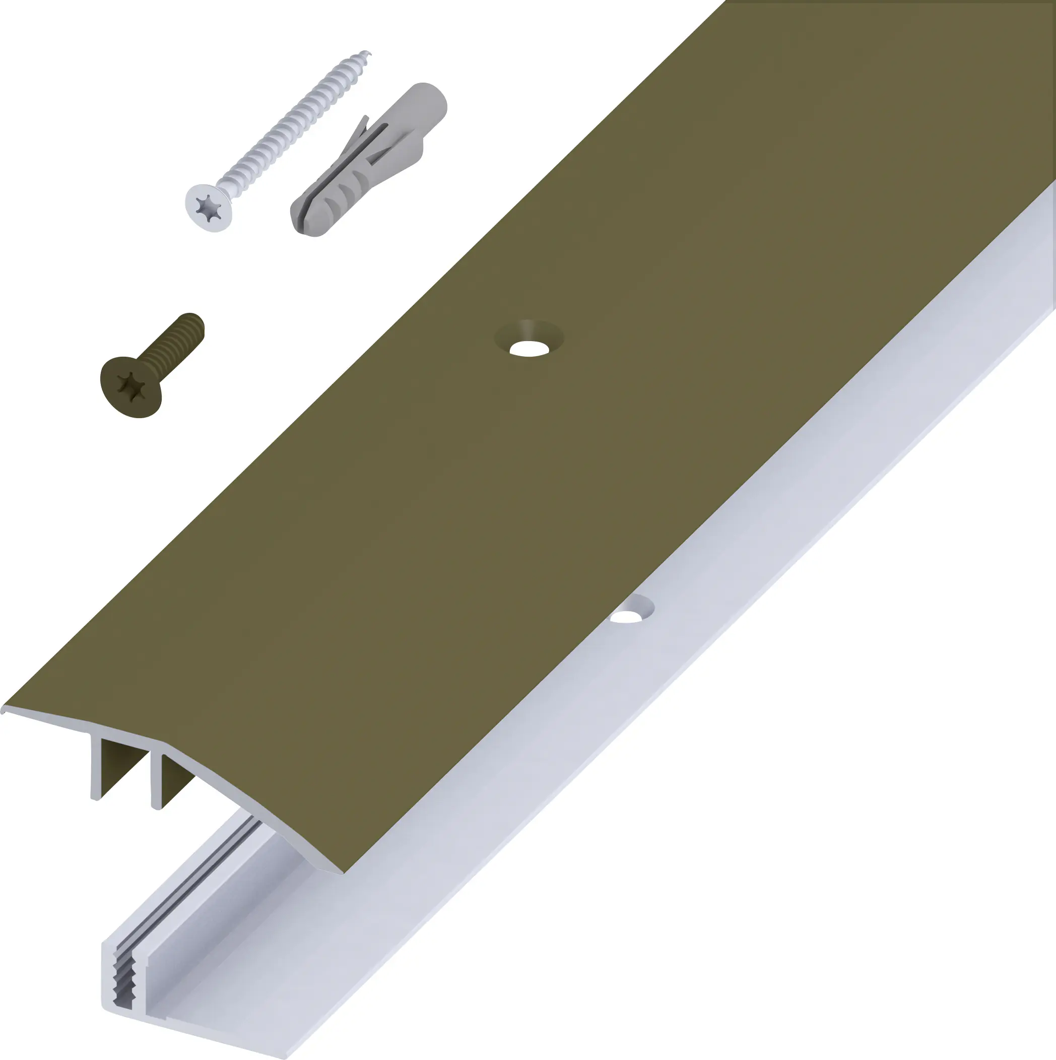 alfer Niveauausgleichs- Träger-Profil 1 m, 45 x 7 - 15 mm bronze