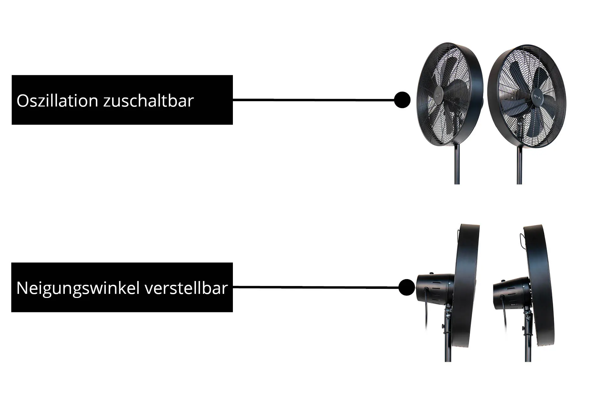 Unold Standventilator Black Steal Ø 44 cm schwarz Unold Standventilator Black Steal Ø 44 cm schwarz