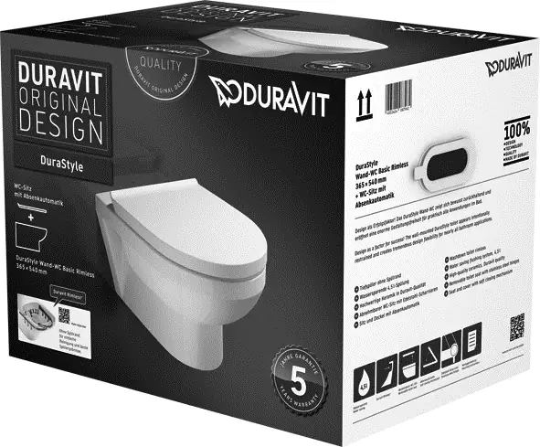 Duravit Wand-Tiefspül-WC Durastyle Basic weiß, inkl. WC-Sitz Duravit Wand-Tiefspül-WC Durastyle Basic weiß, inkl. WC-Sitz
