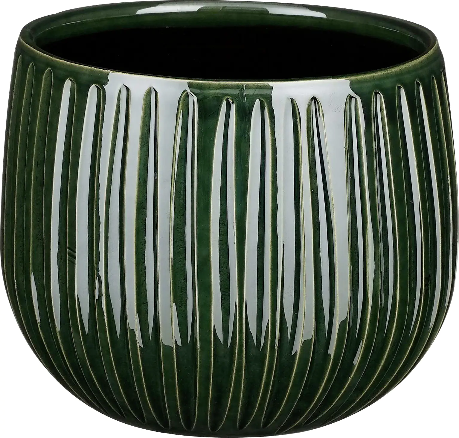 Mica Übertopf Pablo  Ø 16 x 14 cm dunkelgrün ribble
