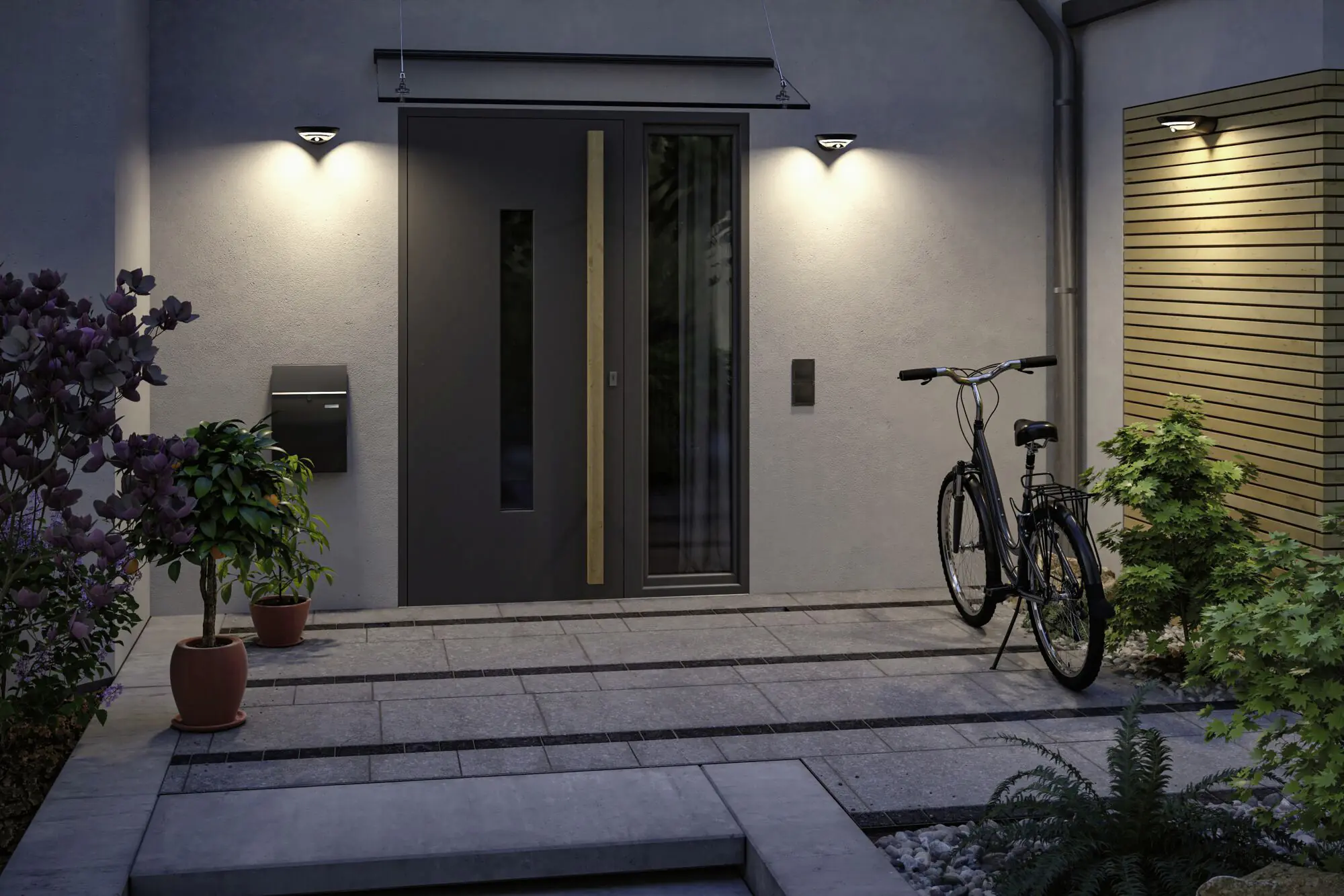 Paulmann Solar-Wandleuchte Borola anthrazit warmweiß mit Bewegungsmelder