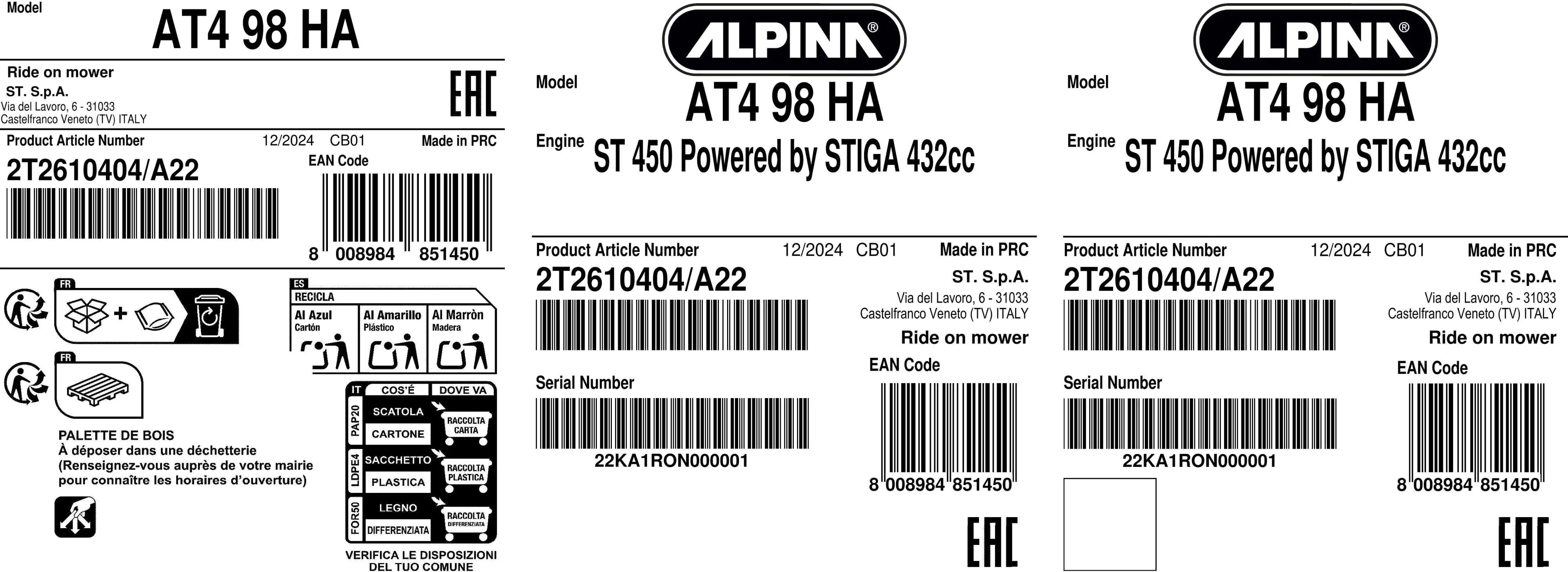 Alpina Rasentraktor AT4 98 HA 7,2 kW, 98 cm Schnittbreite