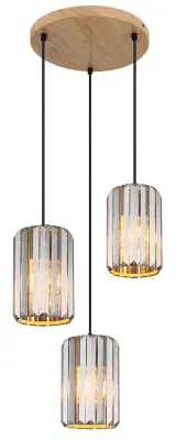 Globo Hängeleuchte Run 3 35 x 120 cm (Ø x H) holzoptik