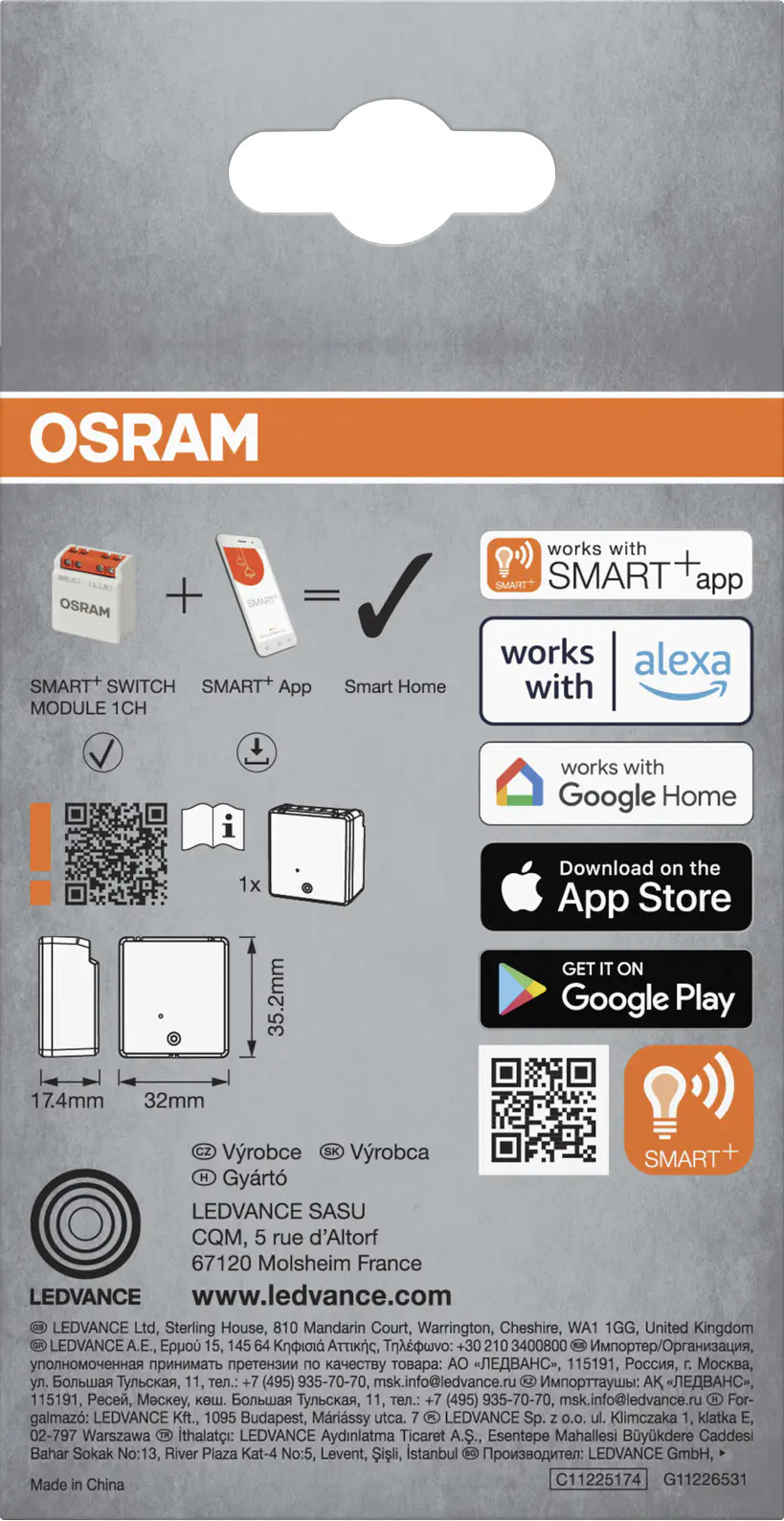 Ledvance Smart Schaltmodul WiFi Switch 1CH weiß
