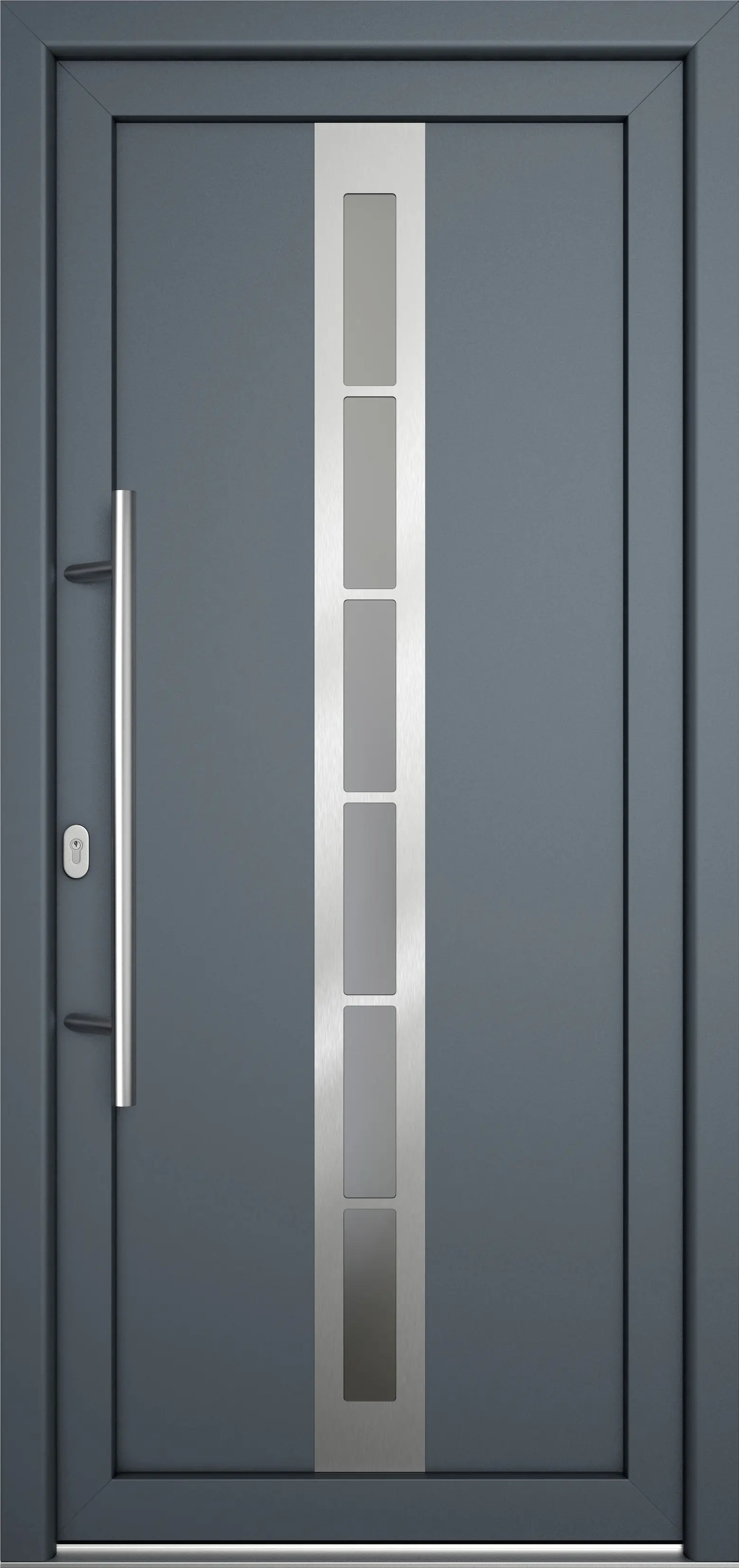Meeth Haustür Signum Pro PVC Modell 38 108 x 200 cm DIN Links weiß/titan