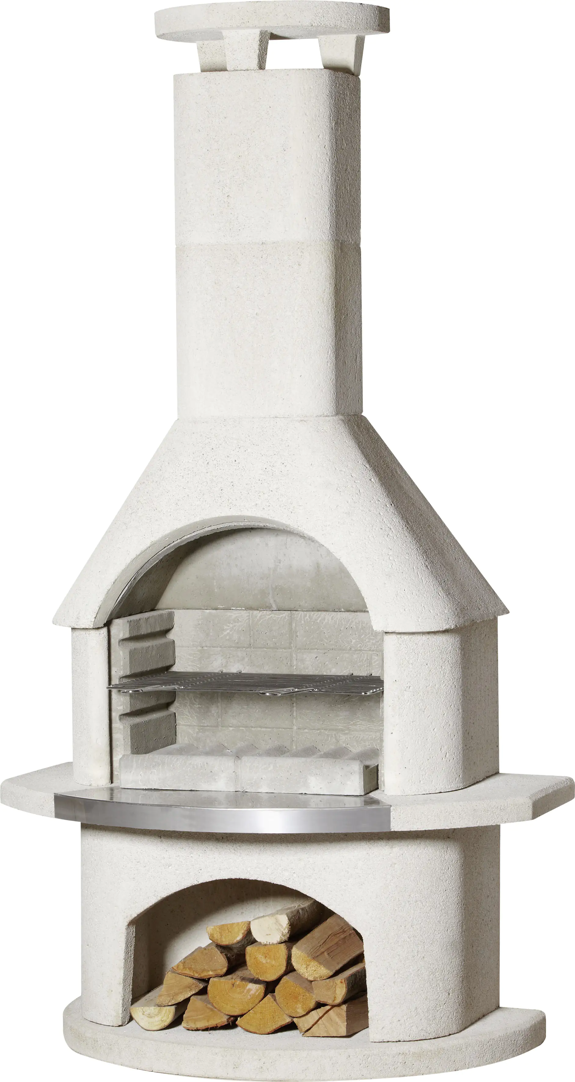4033886100461_907512 Buschbeck Grillkamin Elba weiß 206 x 110 x 65 cm