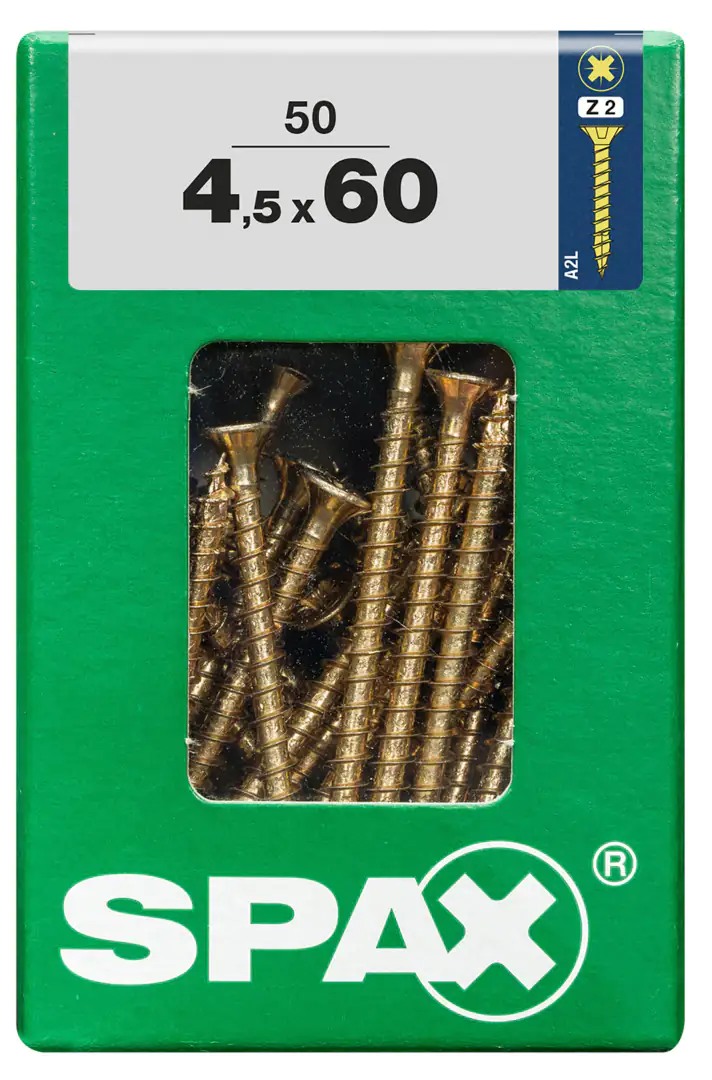 Spax Universalschrauben 4.5 x 60 mm PZ 2 - 50 Stk.