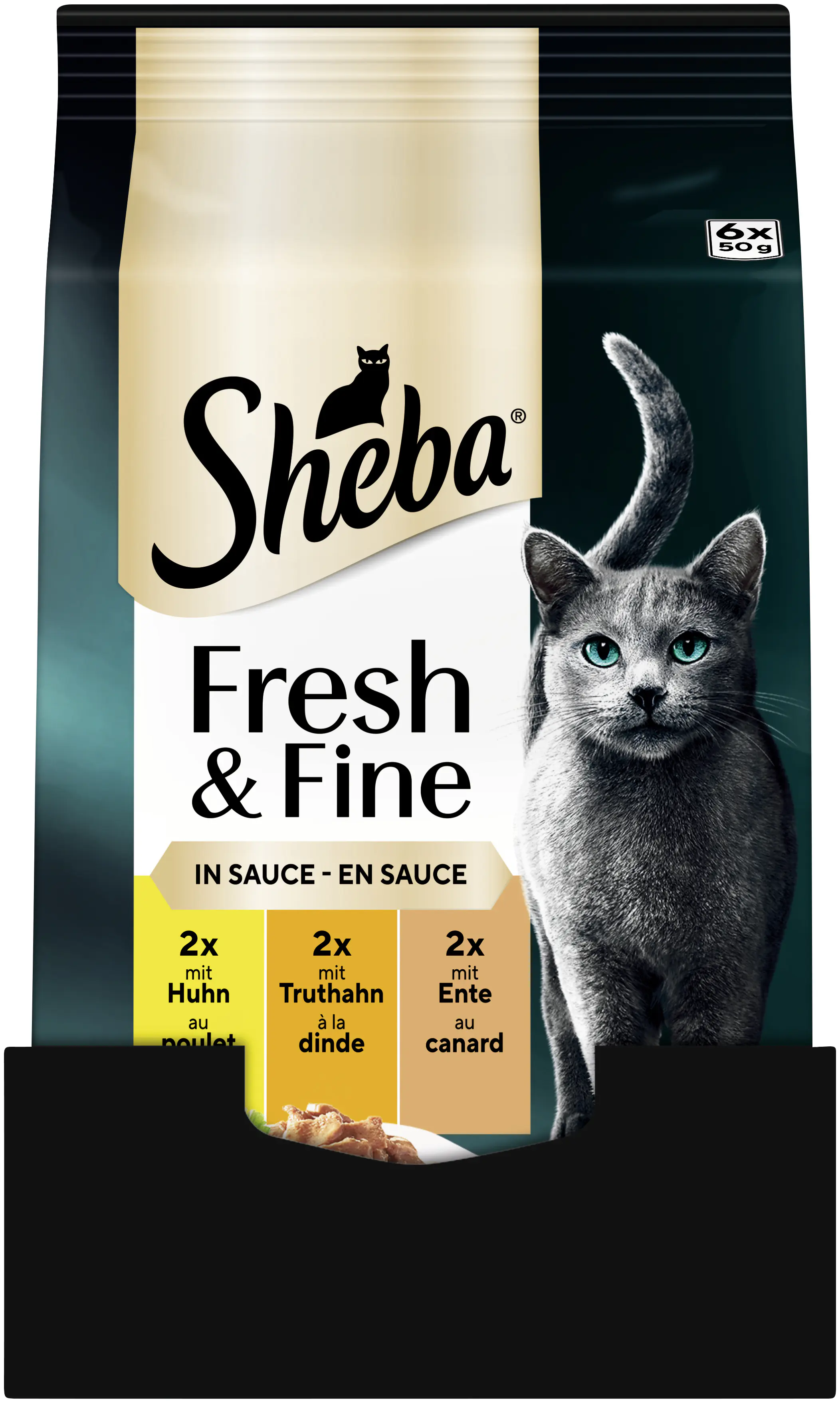 Sheba Katzennassfutter Adult 6 x 50 g Huhn, Ente & Truthahn