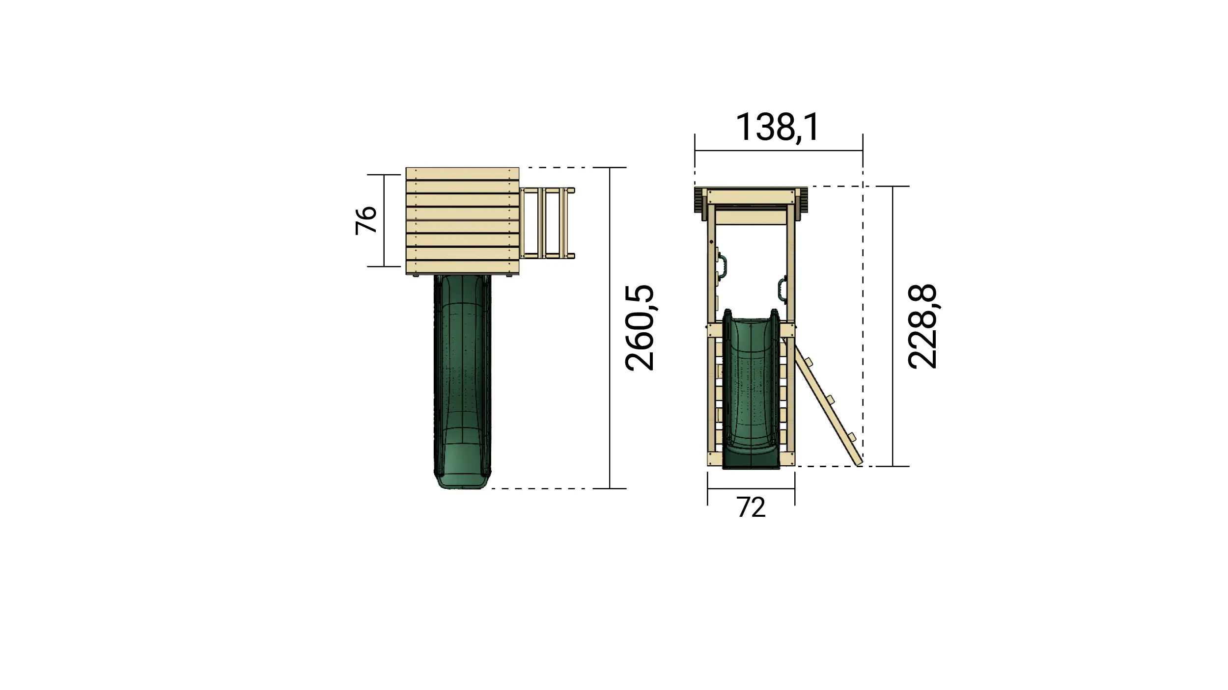 Weka Spielturm Nizza 138,1 x 260,5 x 228,8 cm Weka Spielturm Nizza 138,1 x 260,5 x 228,8 cm