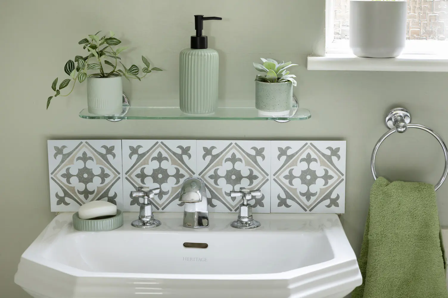 D-c-fix Wandfliesen selbstklebend Nadia olive 6er Set 15 x 15 cm