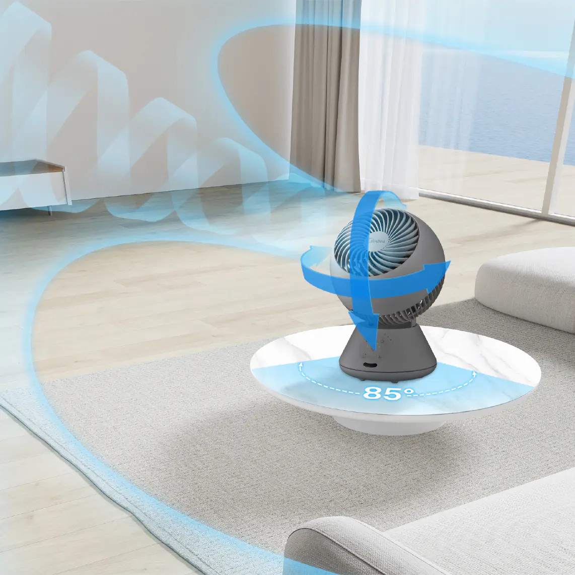 Midea Tischventilator MFT302R0BPK Ø 22,6 cm grau