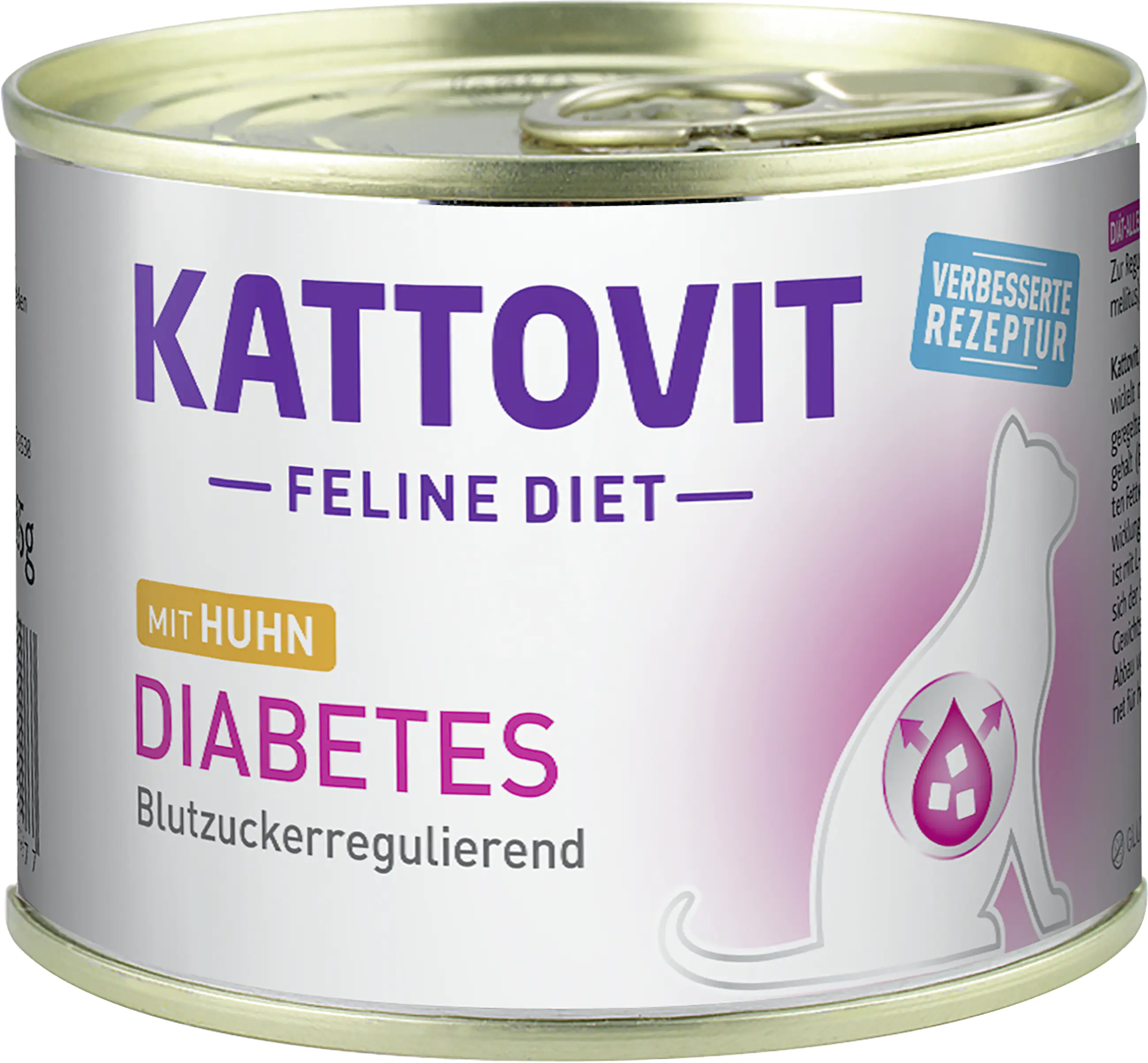 Kattovit Feline Diet Diabetes mit Huhn Katzenfutter 185 g