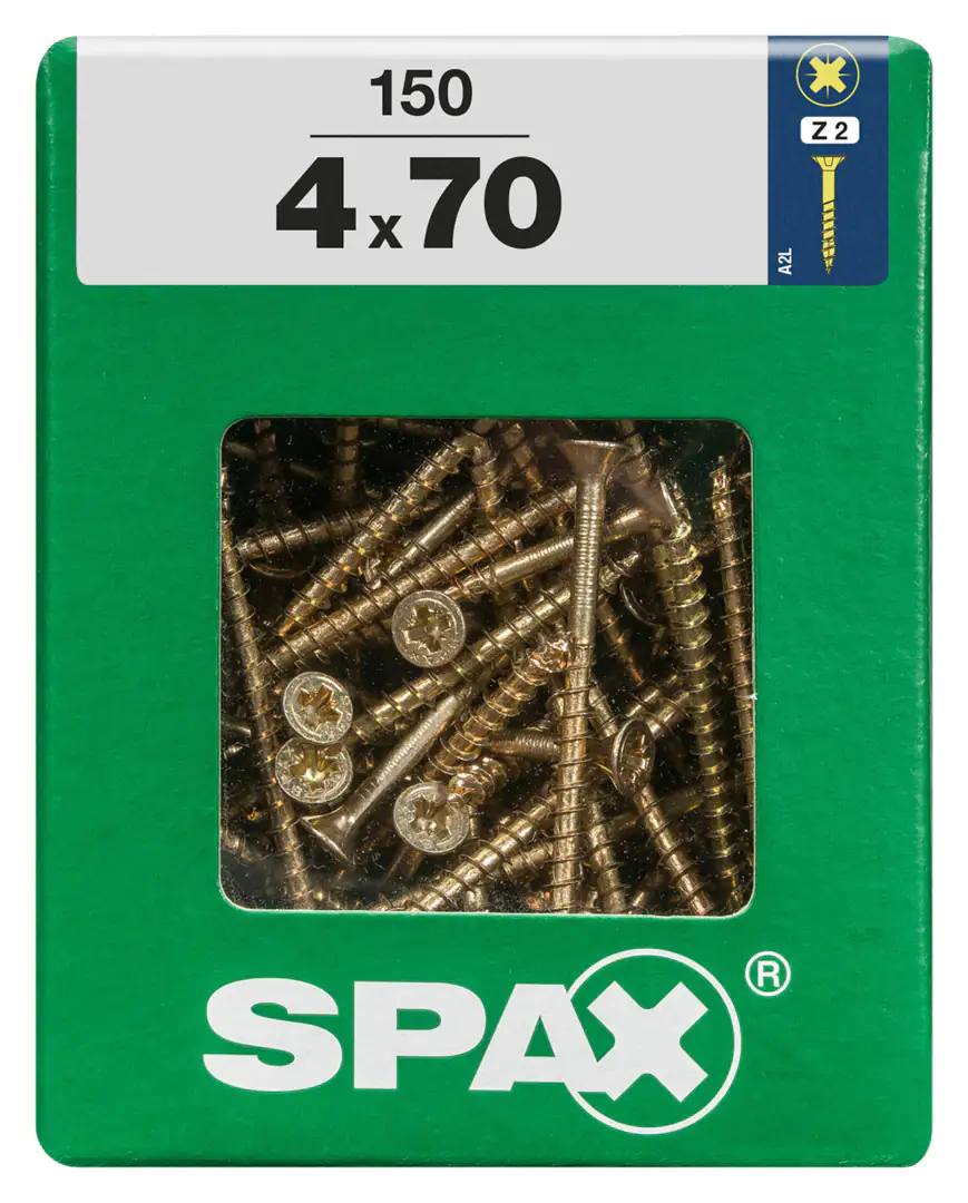Spax Universalschrauben 4.0 x 70 mm PZ 2 - 150 Stk.
