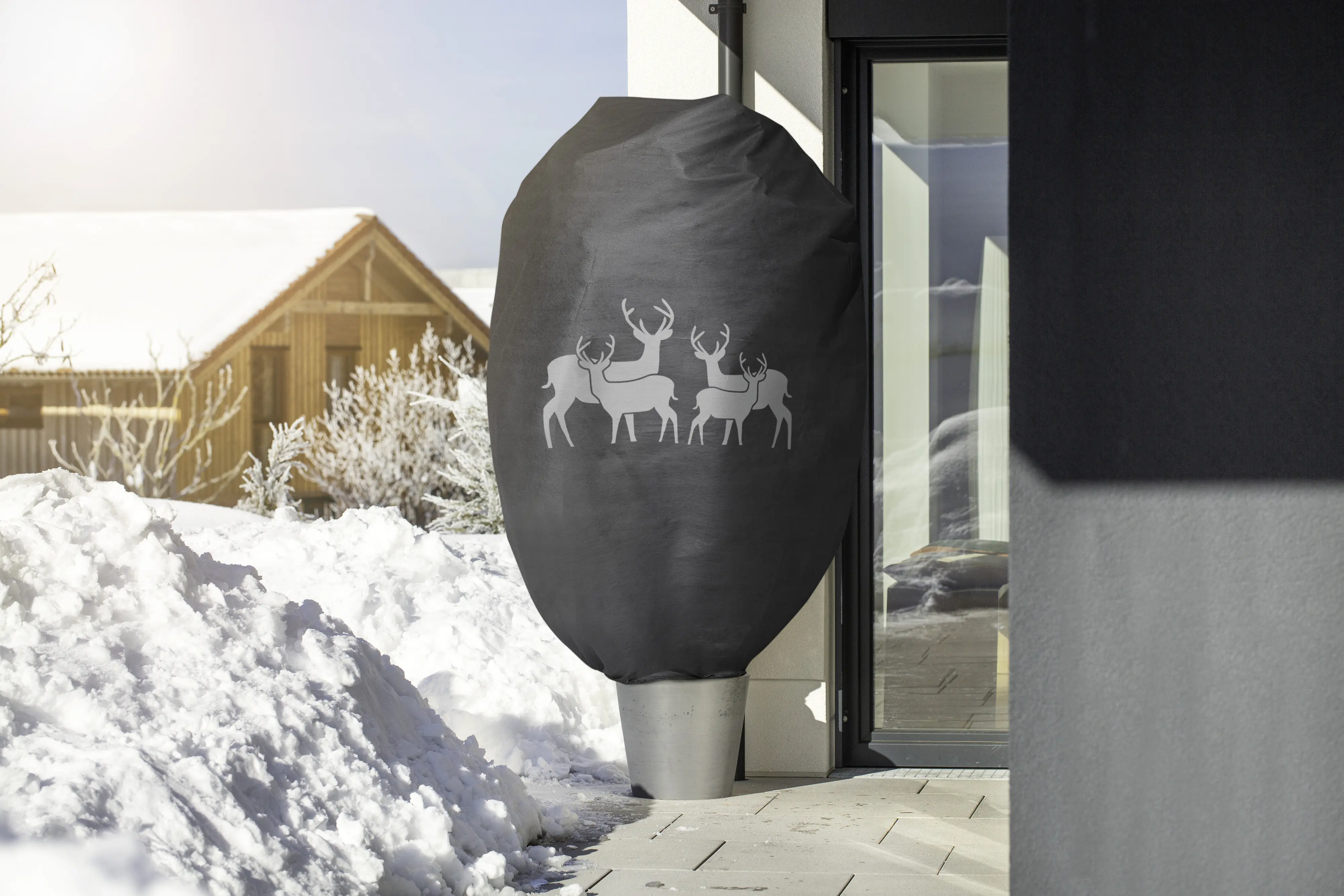 Windhager Deko-Haube Protect XXL 1,4 x 2 m, grau mit Hirschmotiv