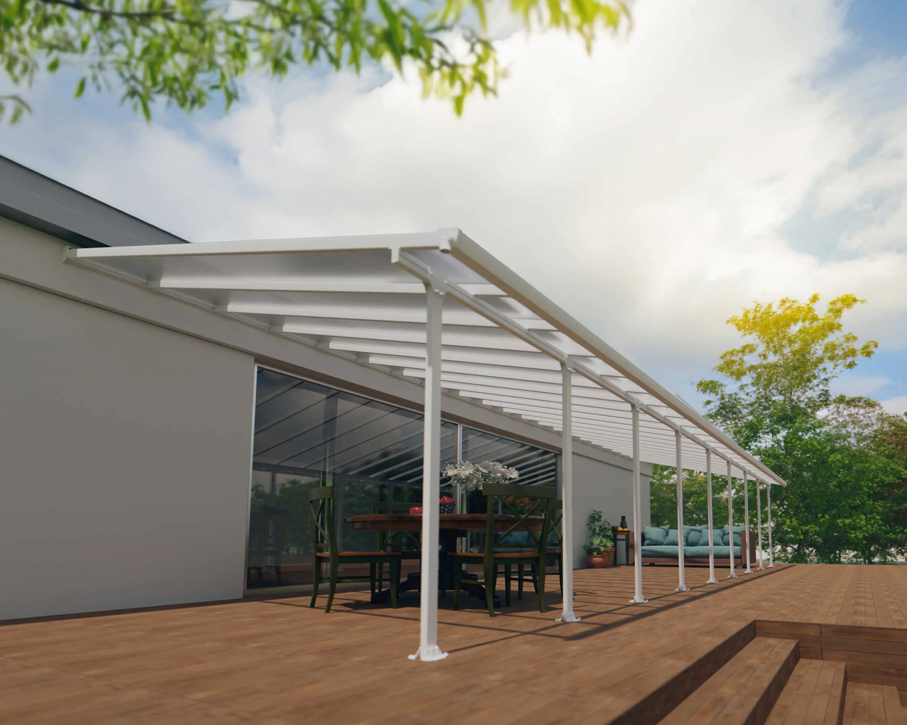 Canopia Terrassendach 1275 x 400 cm weiß