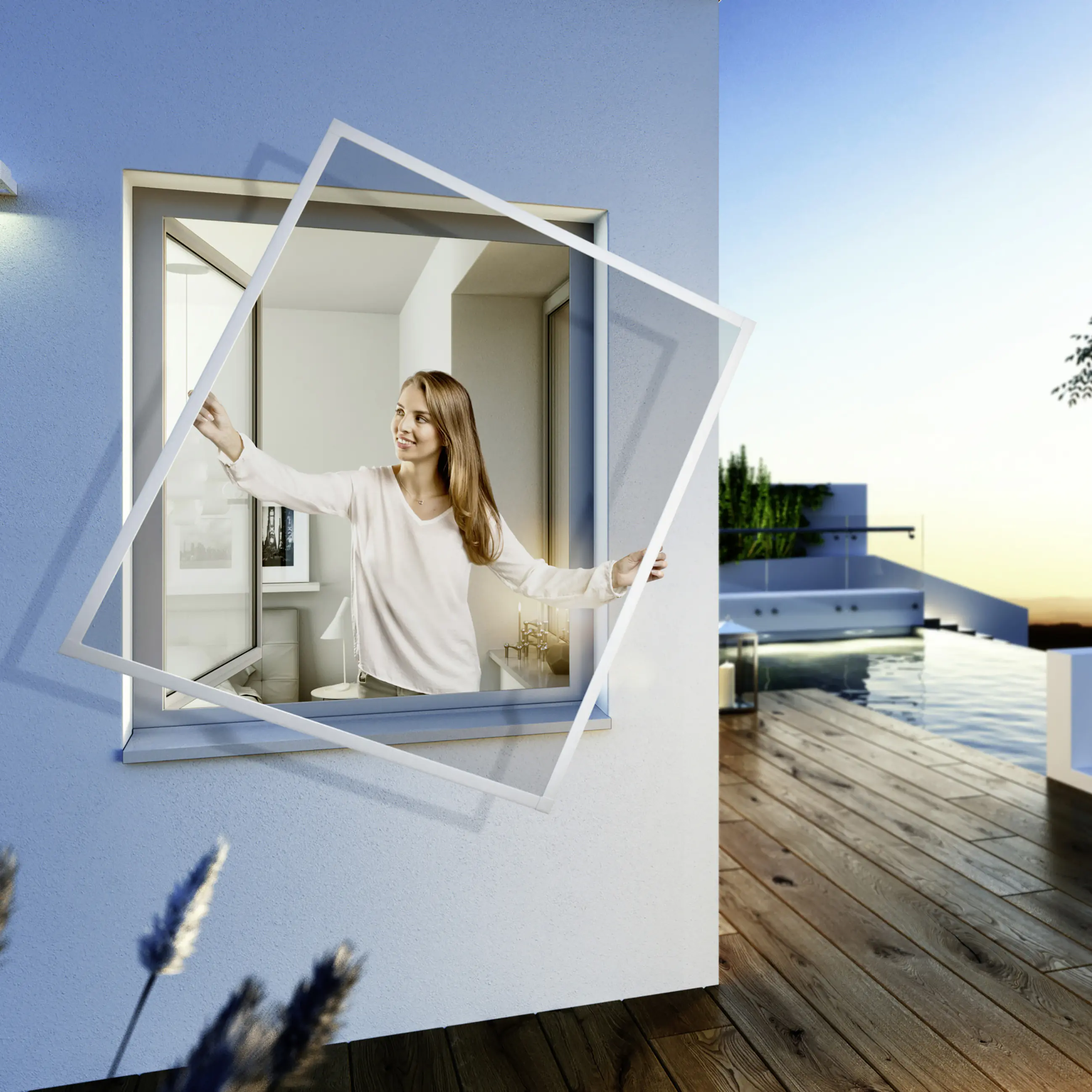 Windhager IS Maßfenster bis 140 x 150 cm schwarz/weiß