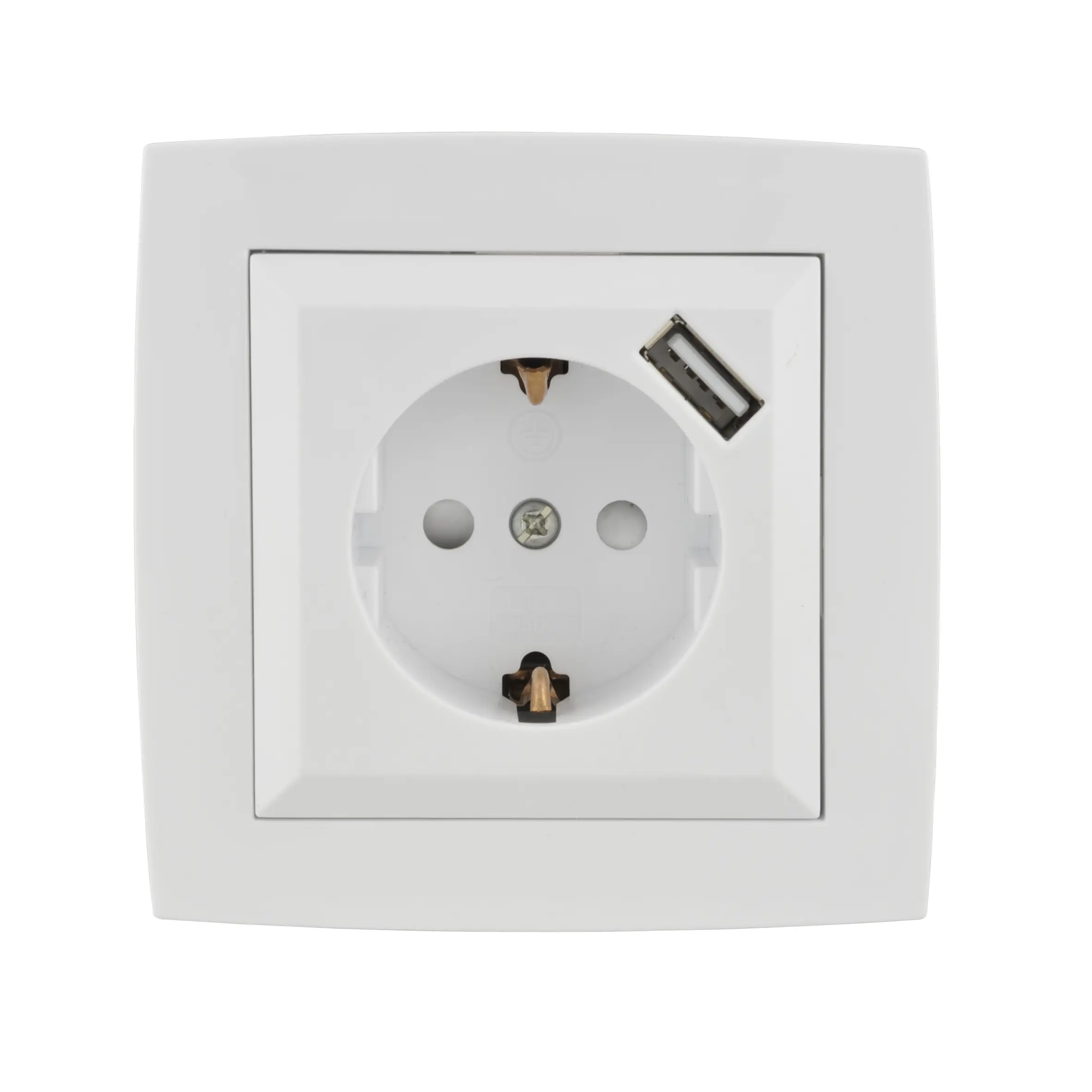 Unitec Steckdose mit USB-Anschluss Imola mit Kindersicherung ultraweiß