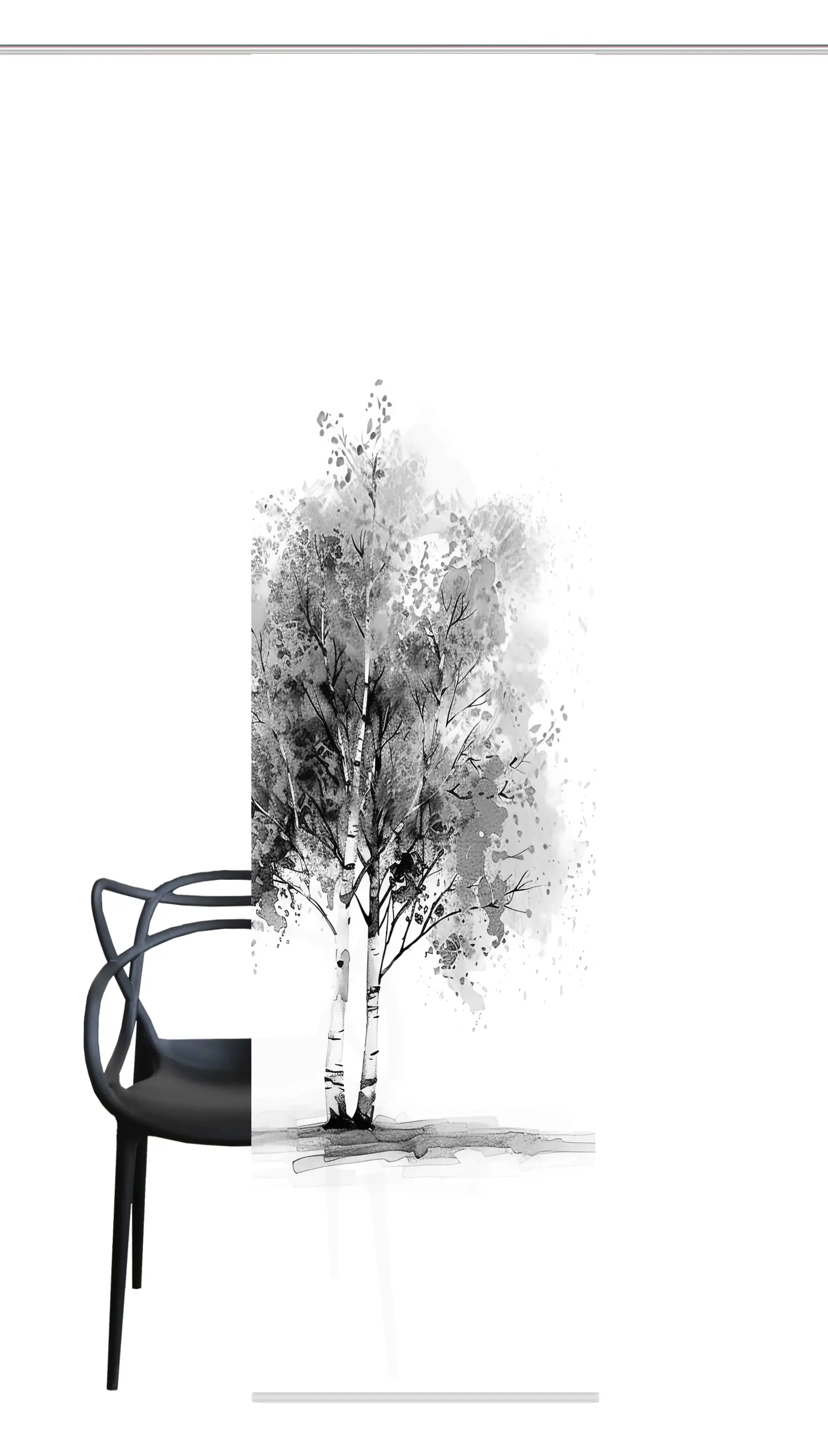 Flächenvorhang Tree grau 245 x 60 cm