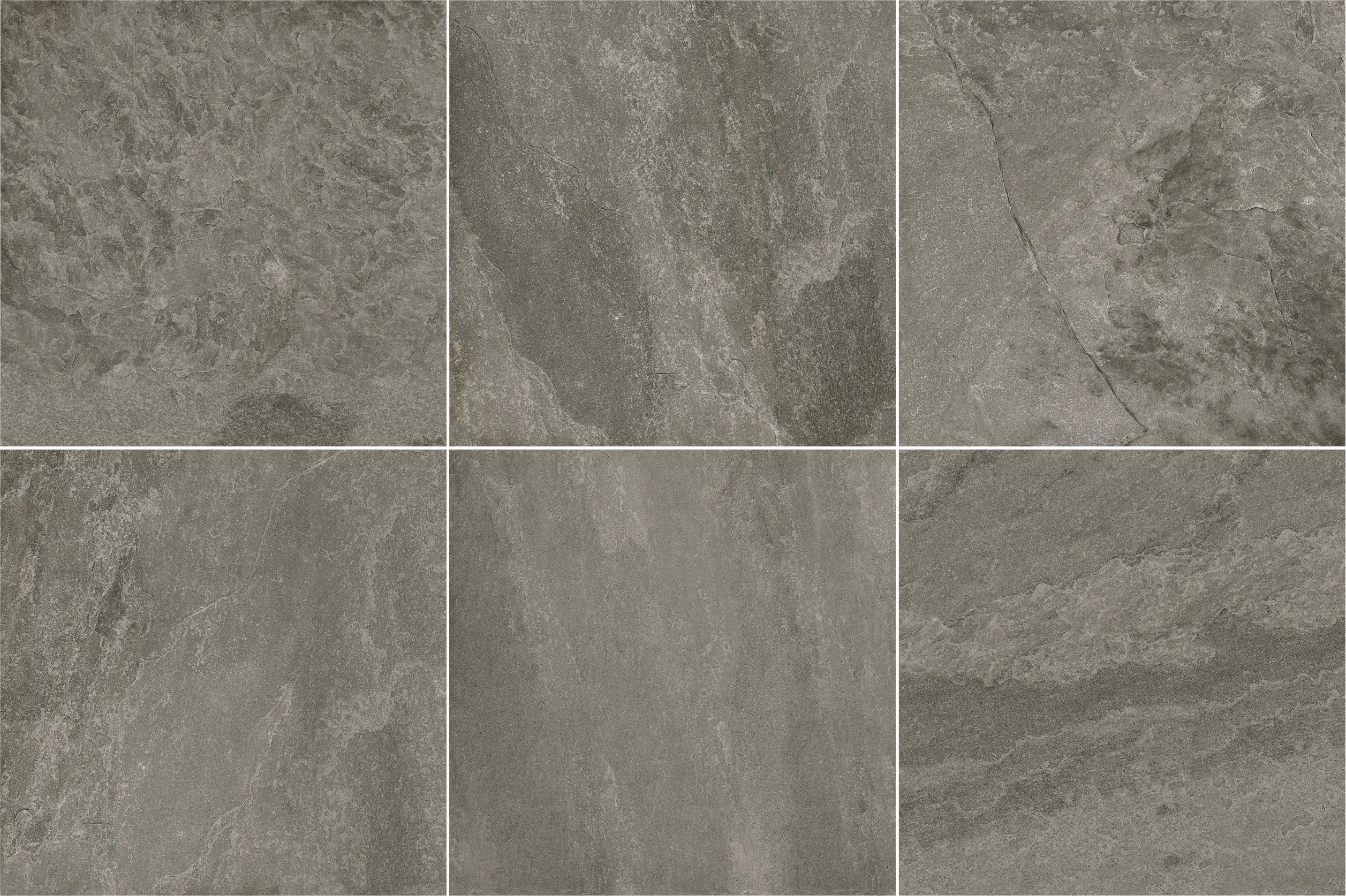 Bodenfliese Feinsteinzeug Bedrock 60 x 60 cm dunkelgrau