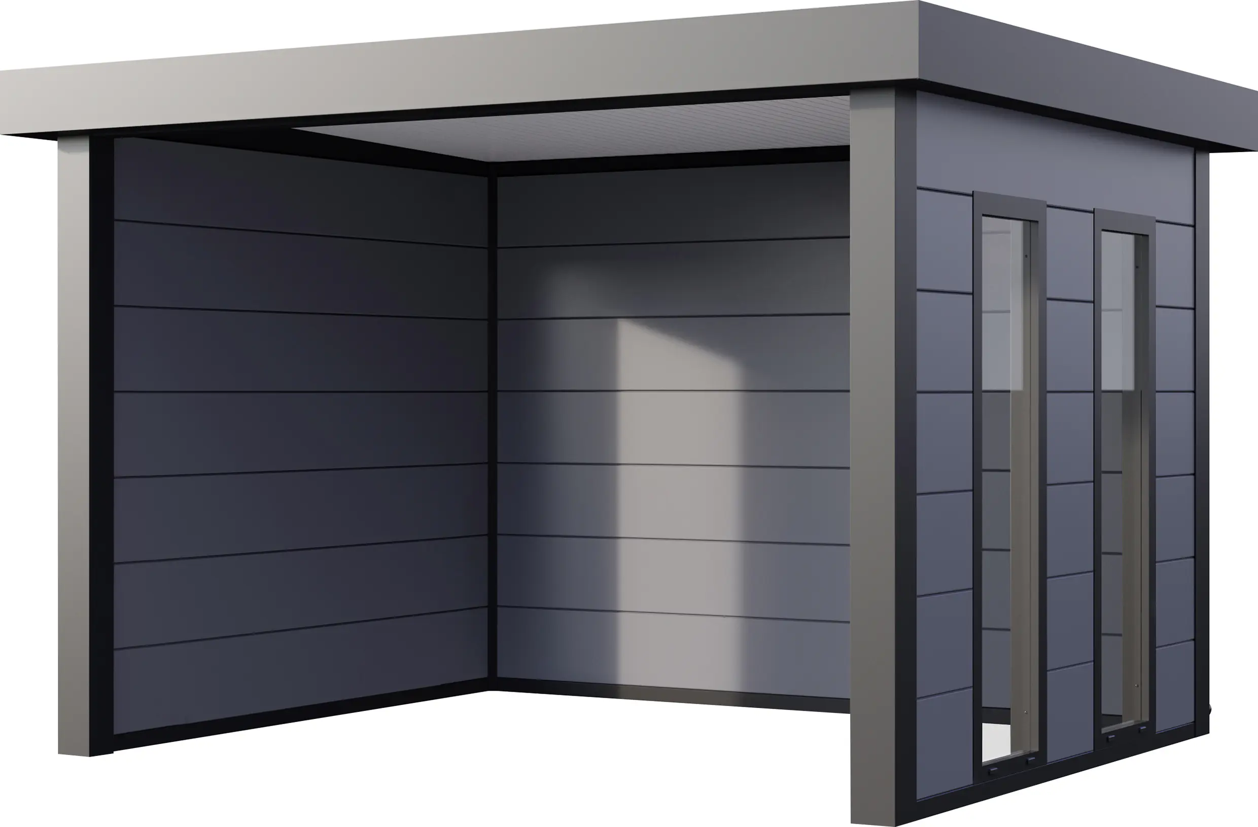 Telluria Pavillon Singolo 3630 mit Fenstern lichtgrau 358 x 298 cm