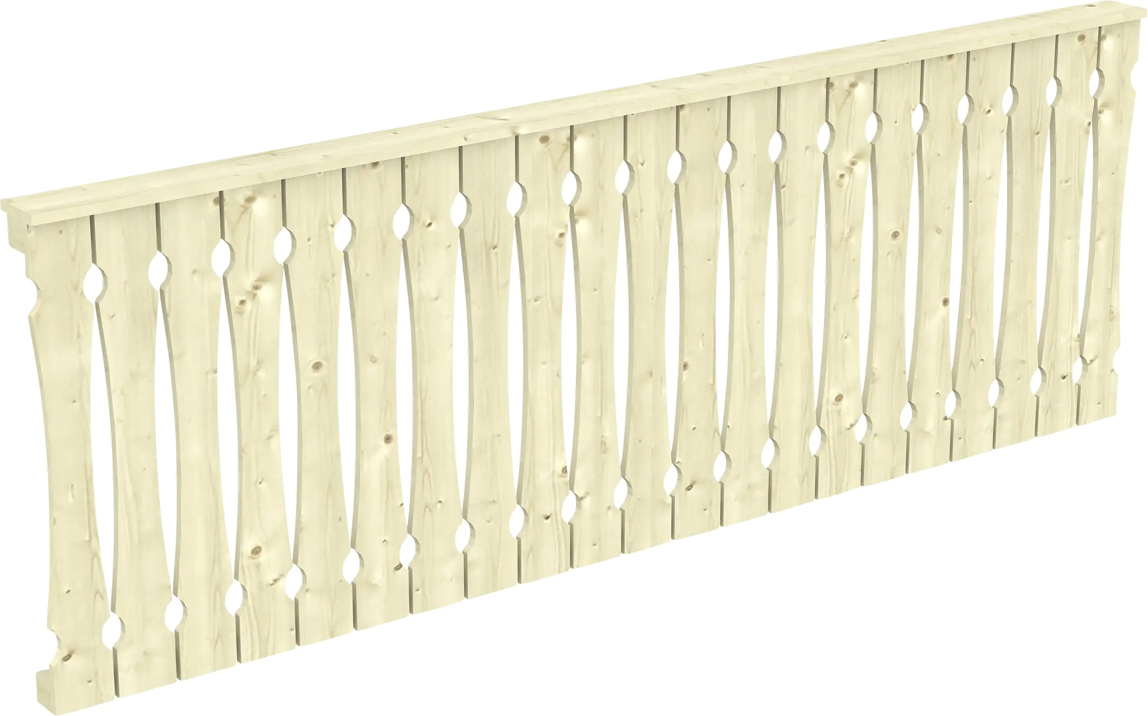 SKAN HOLZ Brüstung Balkonschalung 270 x 96 cm, Fichte, natur
