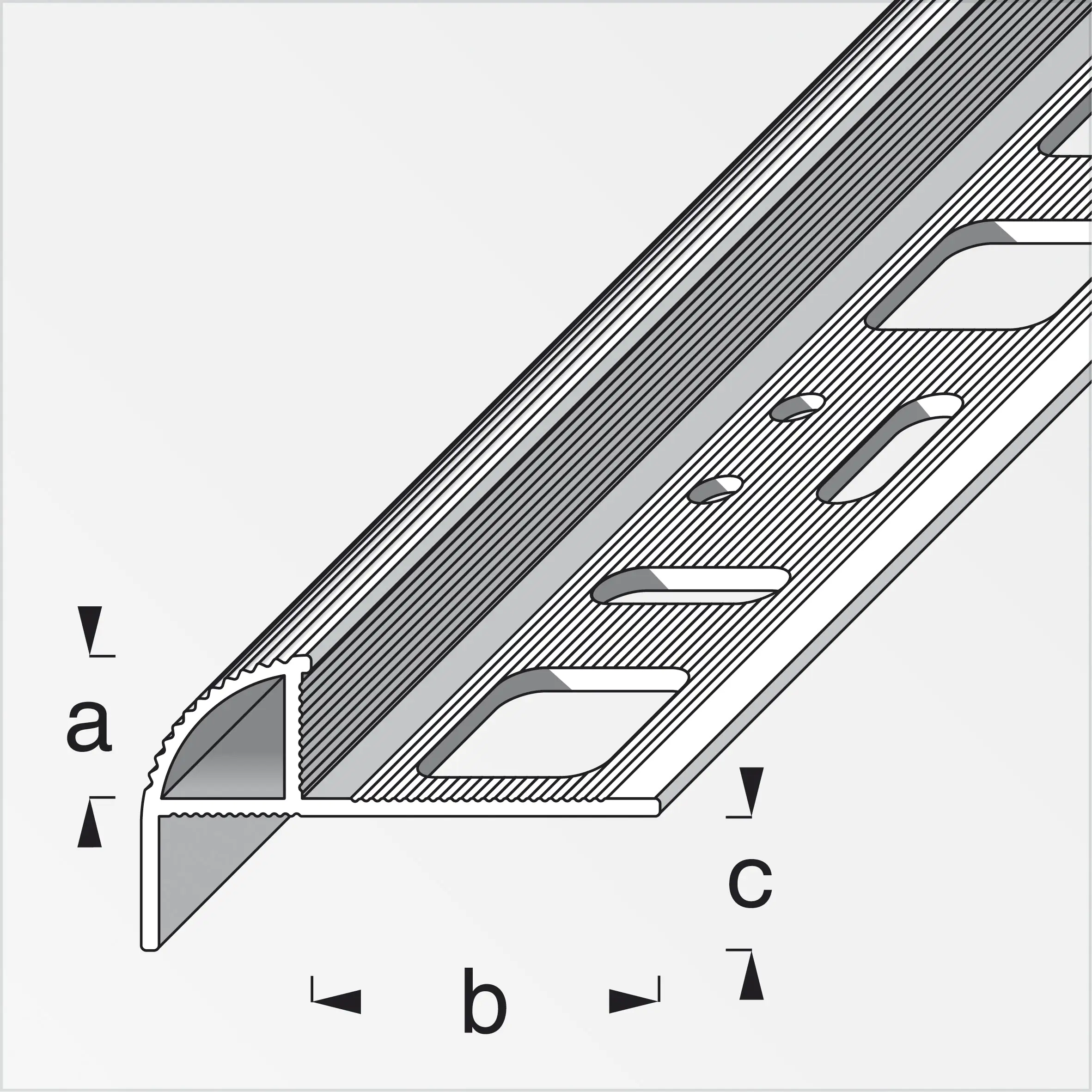 alfer Treppenkantenprofil 1 m, 10 x 19.5 x 7.5 mm Aluminium roh blank
