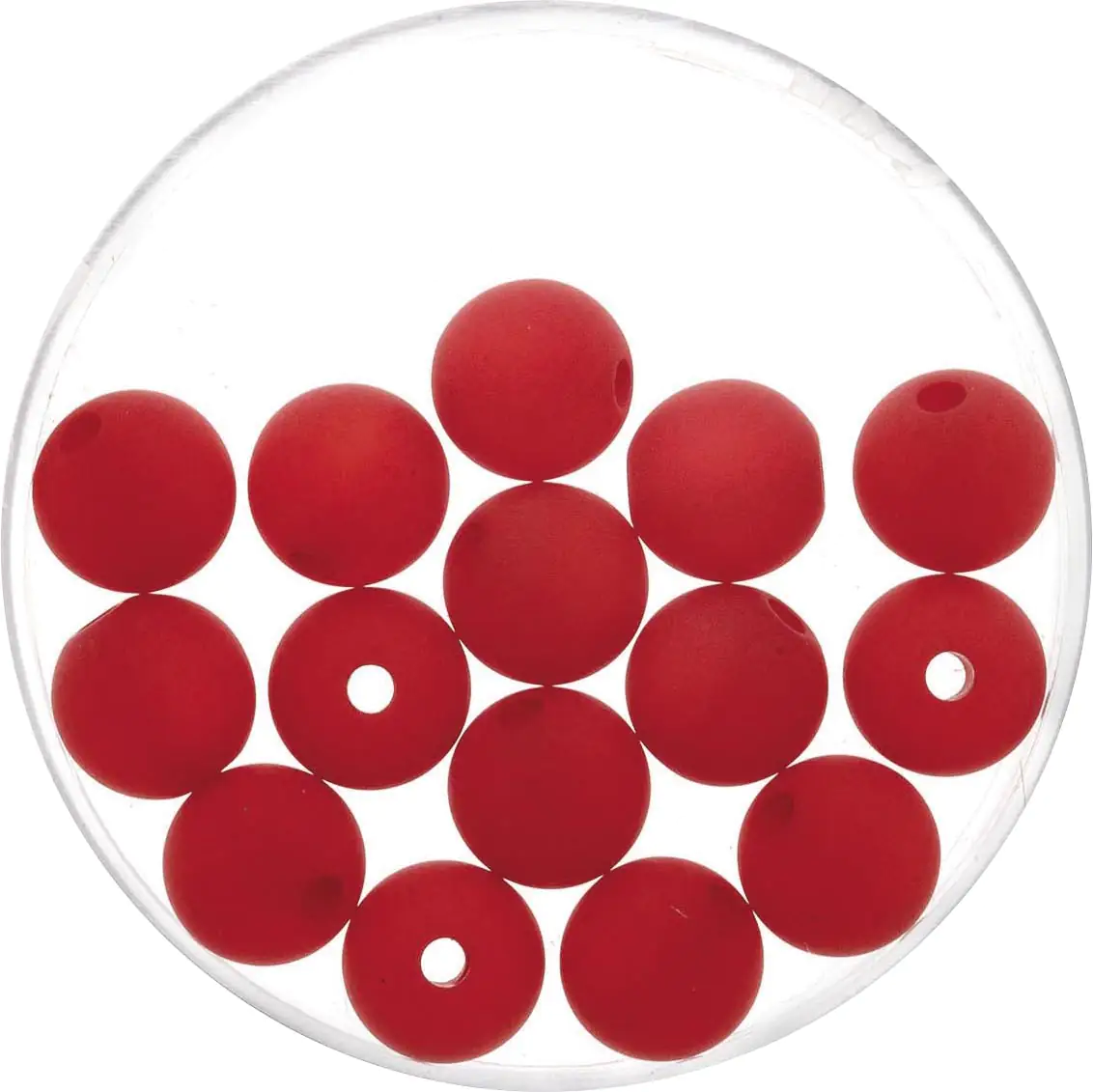 Glorex Perle Polaris 8 mm 15 Stück, matt rot