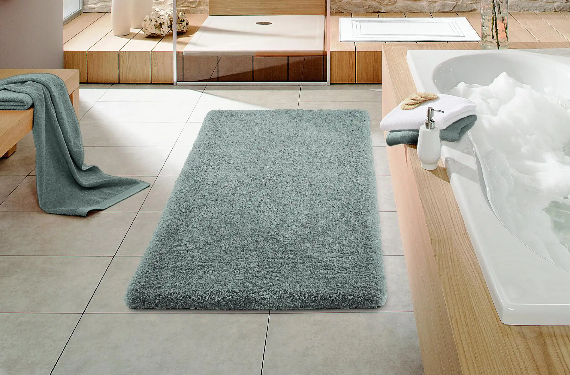 Primaster Badteppich grau 100 x 60 cm Primaster Badteppich grau 100 x 60 cm