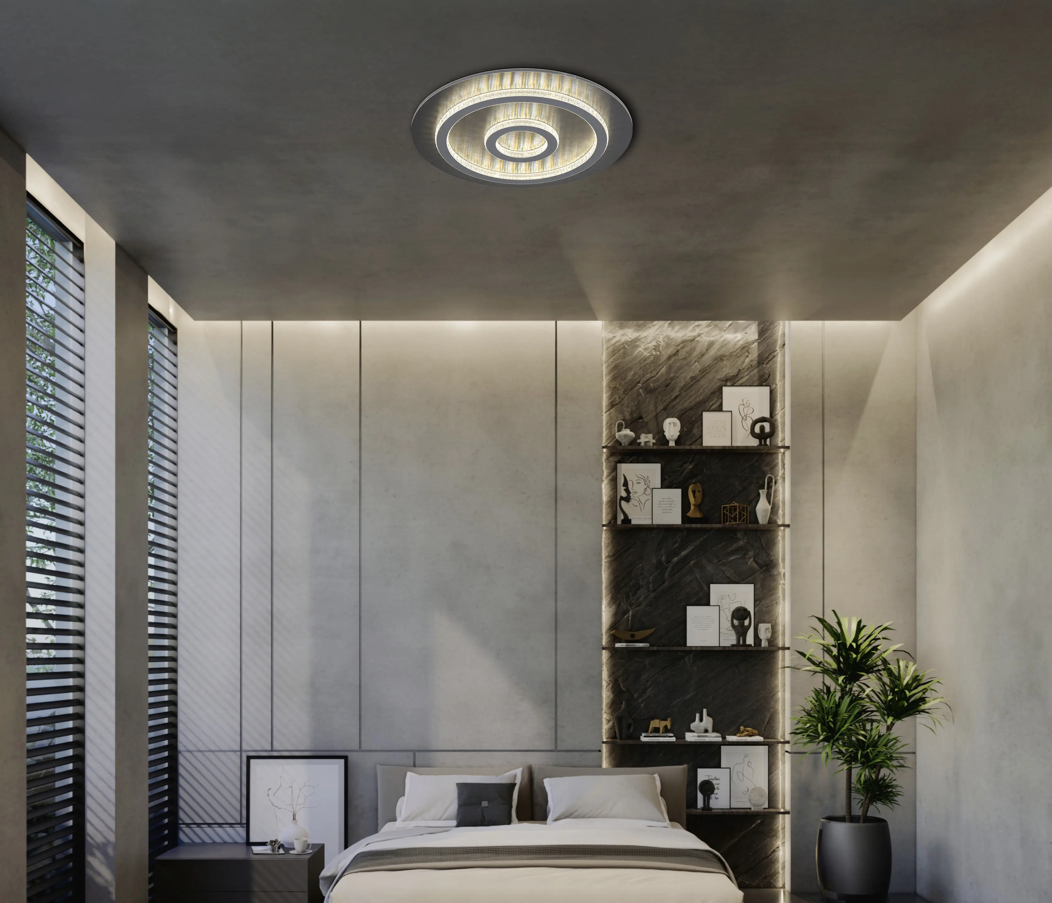 Globo Deckenleuchte Jayden 45 x 5,5 cm Ø x H schwarz warmweiß