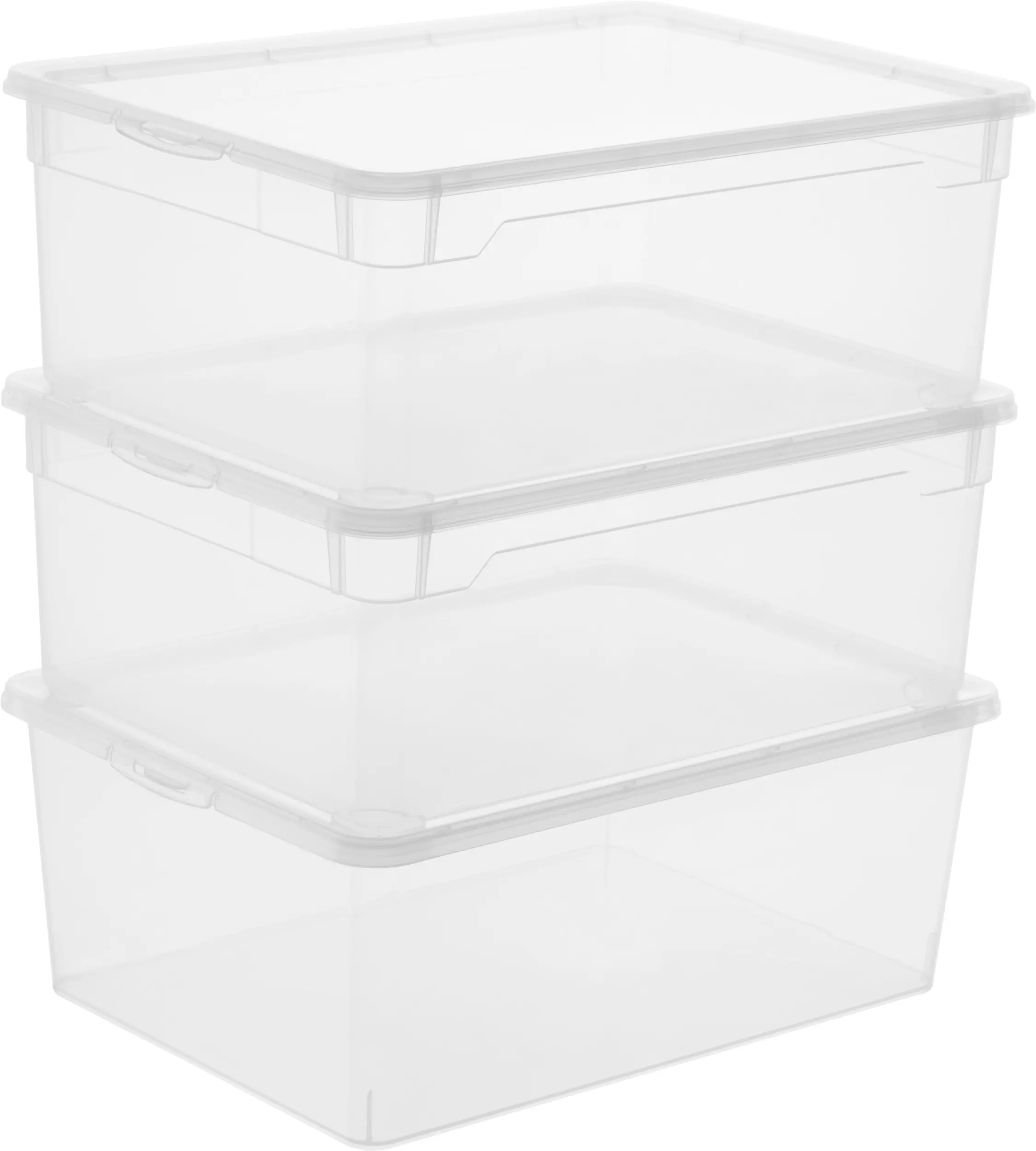 Rotho Aufbewahrungsbox CLEAR mit Deckel 10 L transparent 3er-Set