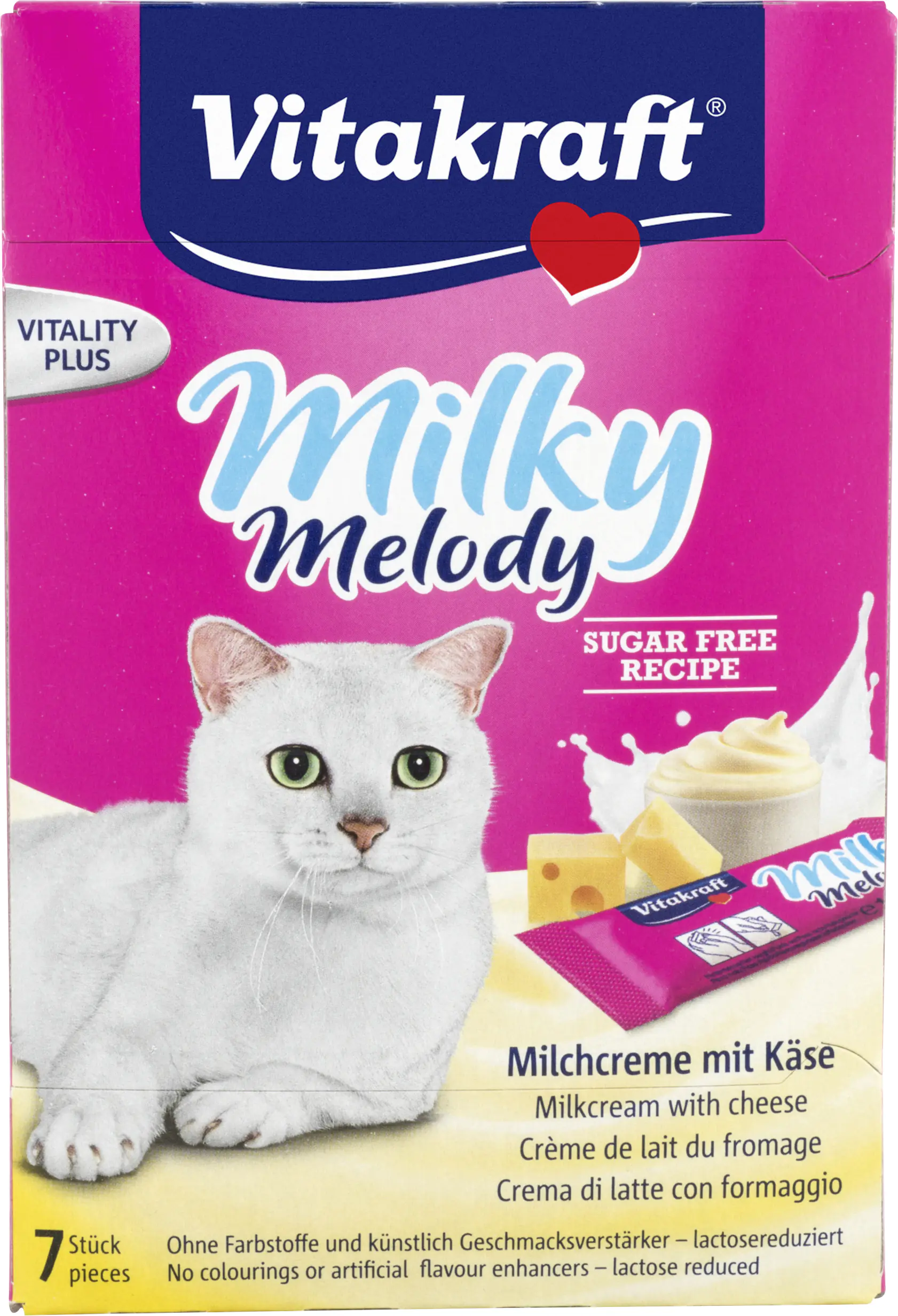 Vitakraft Milky Melody Katzensnack Milchcreme mit Käse 70g Vitakraft Milky Melody Katzensnack Milchcreme mit Käse 70g
