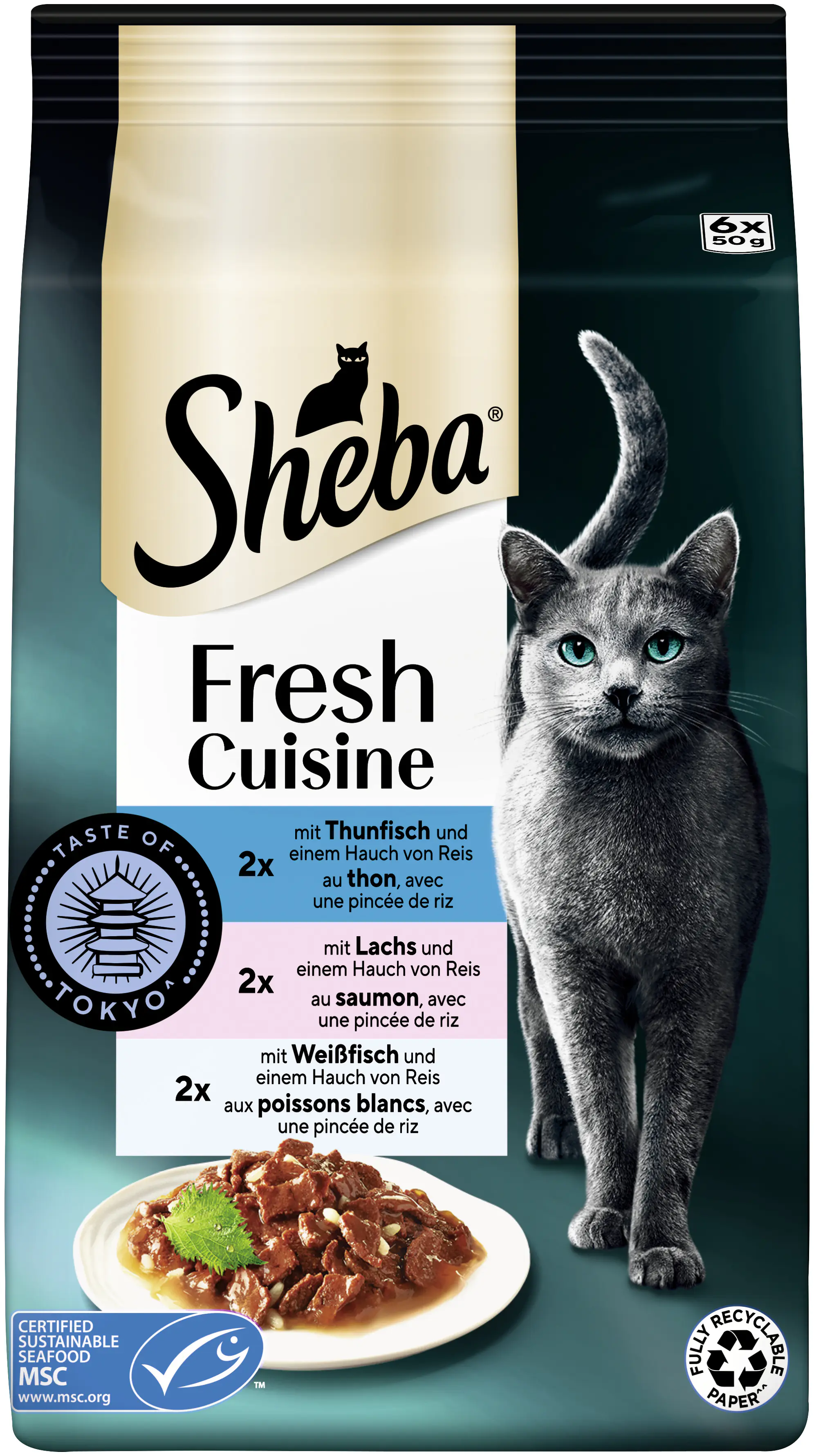 Sheba Fresh Cuisine Katzennassfutter Adult 6 x 50 g Thunfisch 