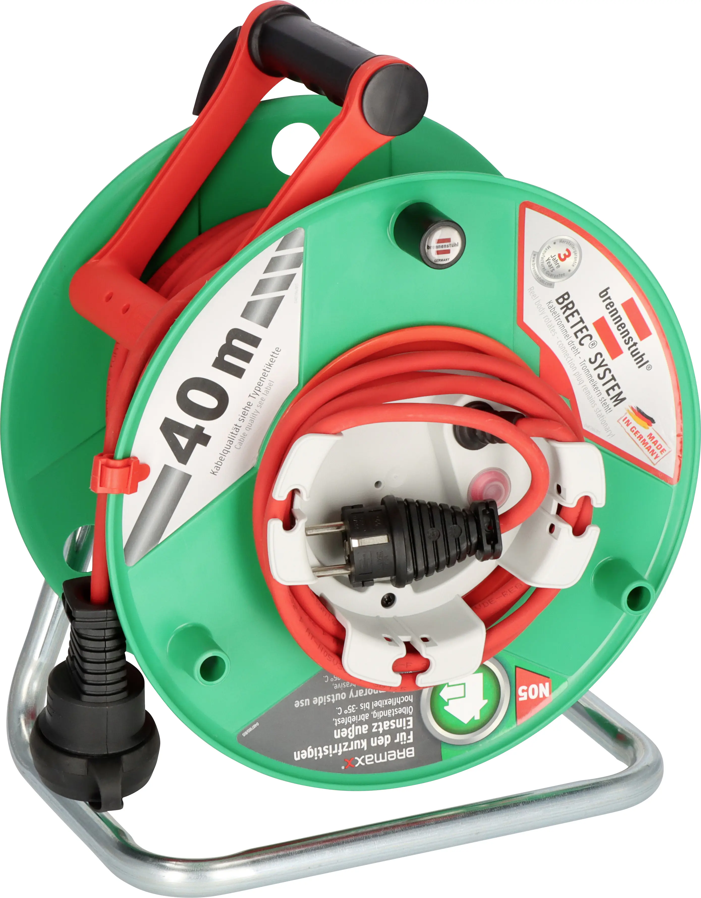 Brennenstuhl Garten-Kabeltrommel Außen 38+2m N05V3V3-F3G1.5, rot