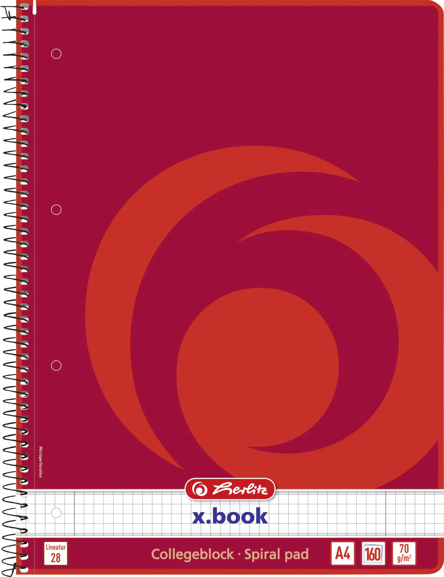 herlitz Spiralblock A4 160 Blatt Lin 28