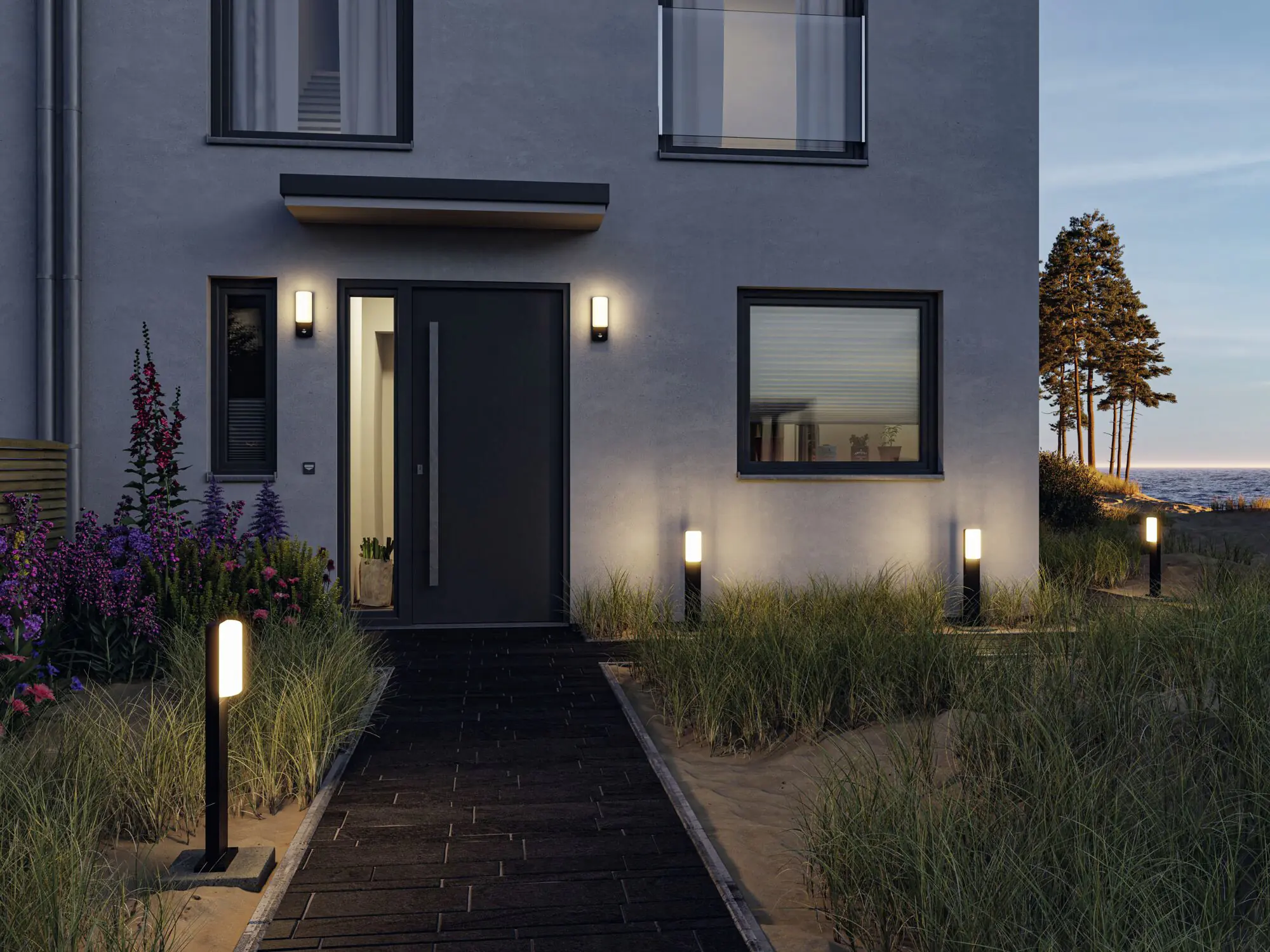 Paulmann LED Außen-Wandleuchte Bonnie anthrazit 26,3 x 9,3 cm 