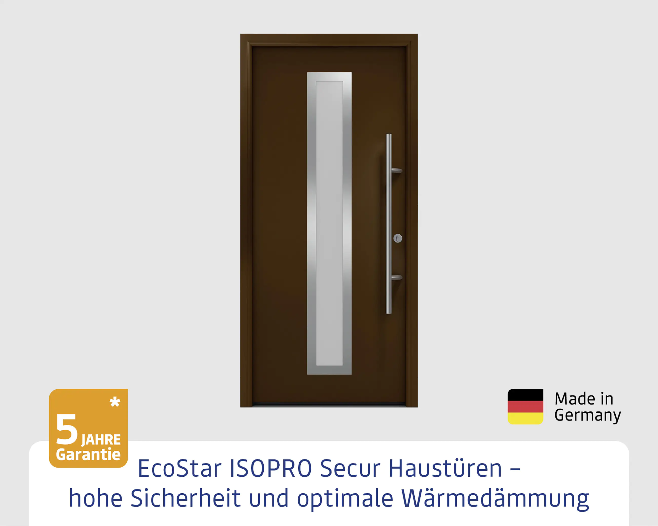 EcoStar Haustür ISOPRO Secur IPS 700S RC2 terrabraun 110 x 210 cm EcoStar Haustür ISOPRO Secur IPS 700S RC2 terrabraun 110 x 210 cm