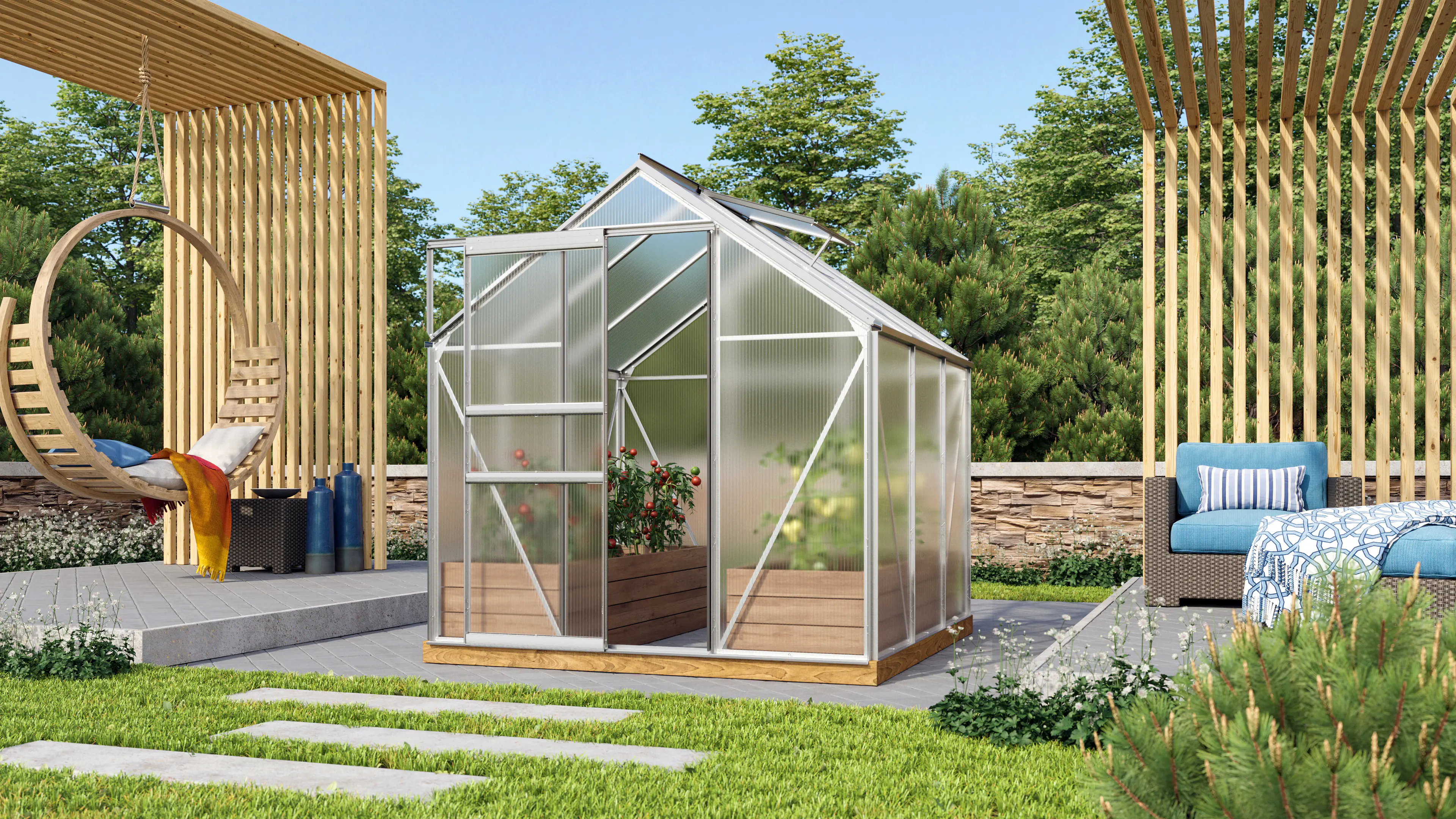 Vitavia Gewächshaus Venus 3800 192 x 192 cm 6 mm HPK