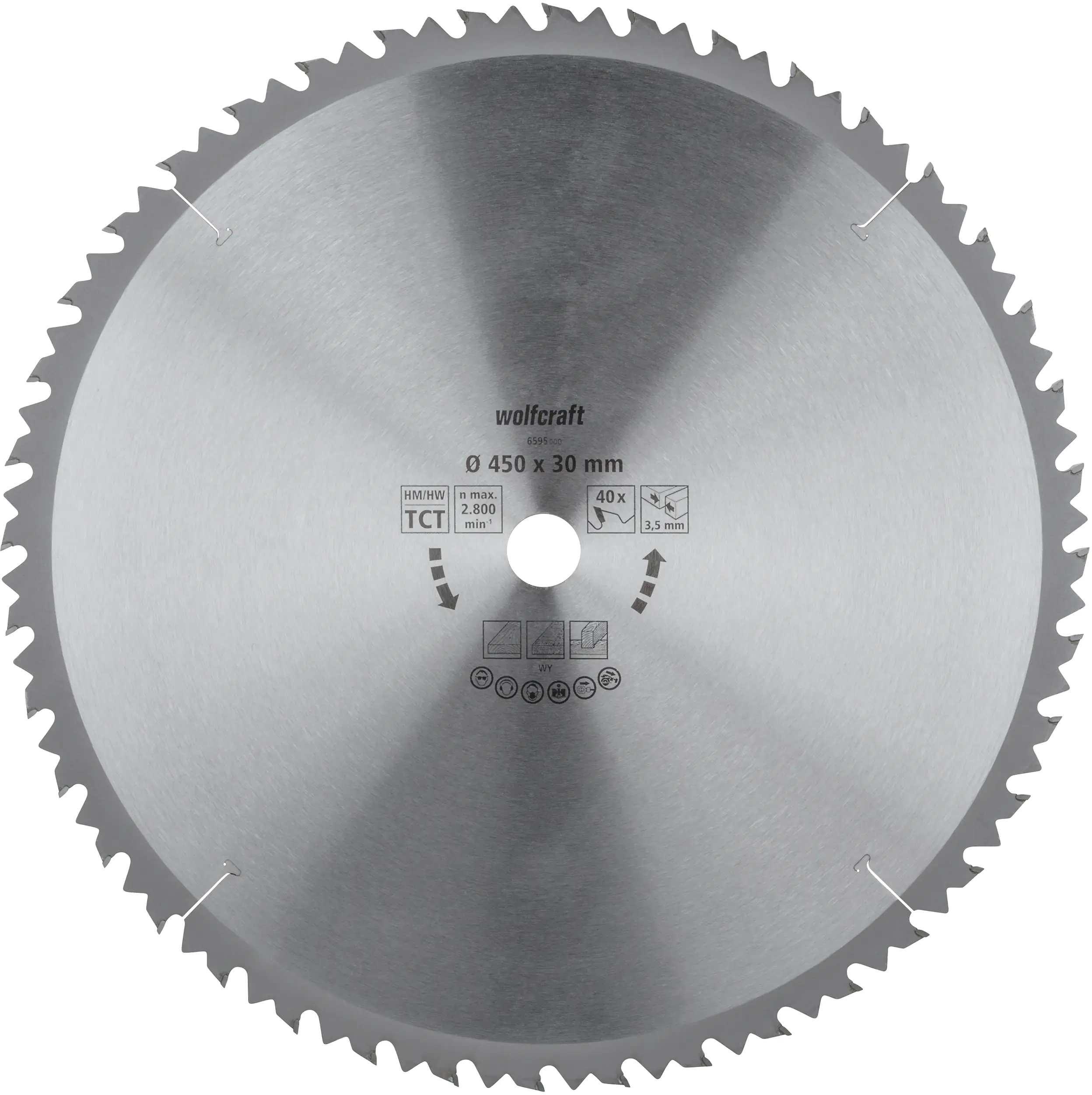 Wolfcraft Kreissägeblatt 450 mm 40 Zähne Hartmetall
