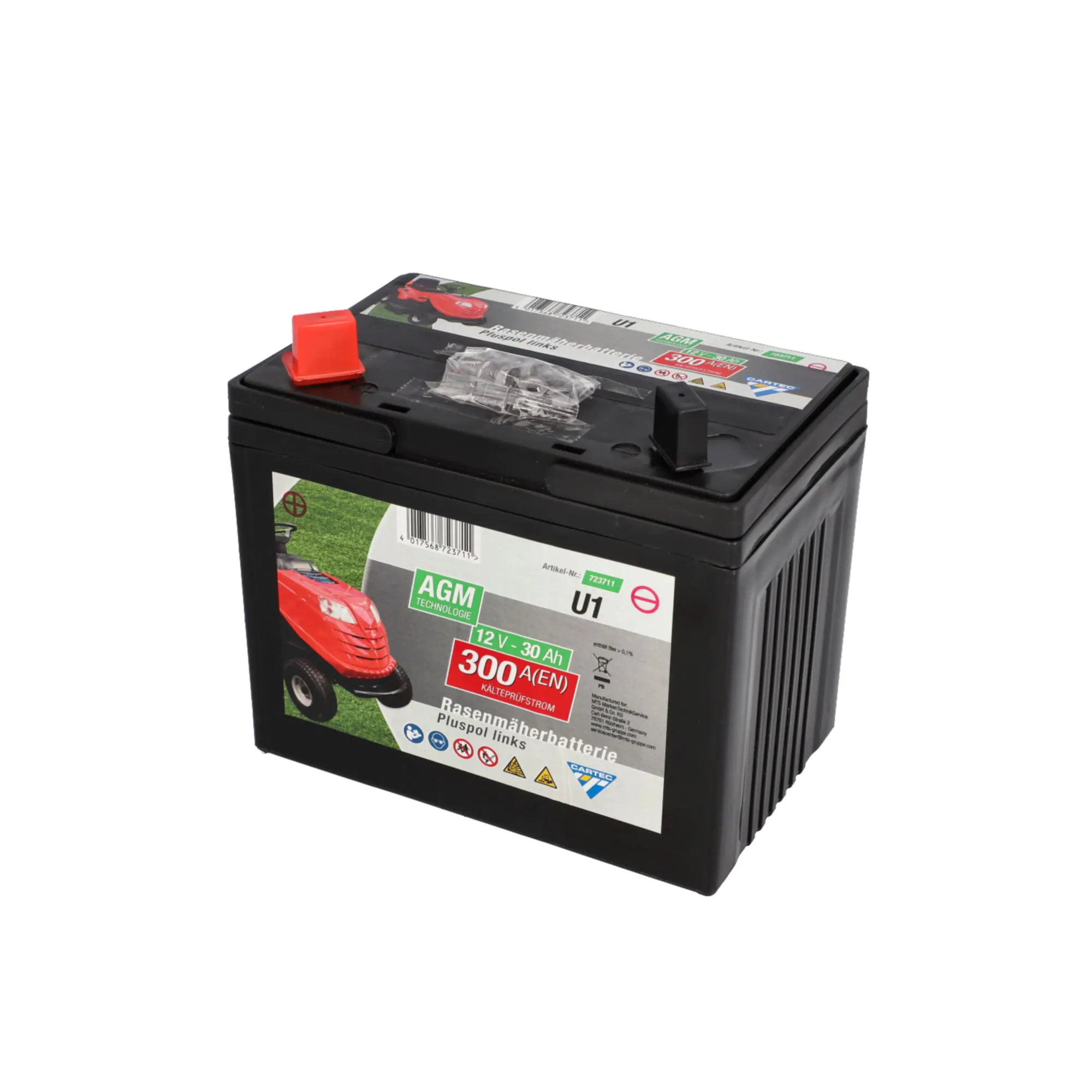 Cartec Rasenmäherbatterie 30Ah/300A +links Cartec Rasenmäherbatterie 30Ah/300A +links