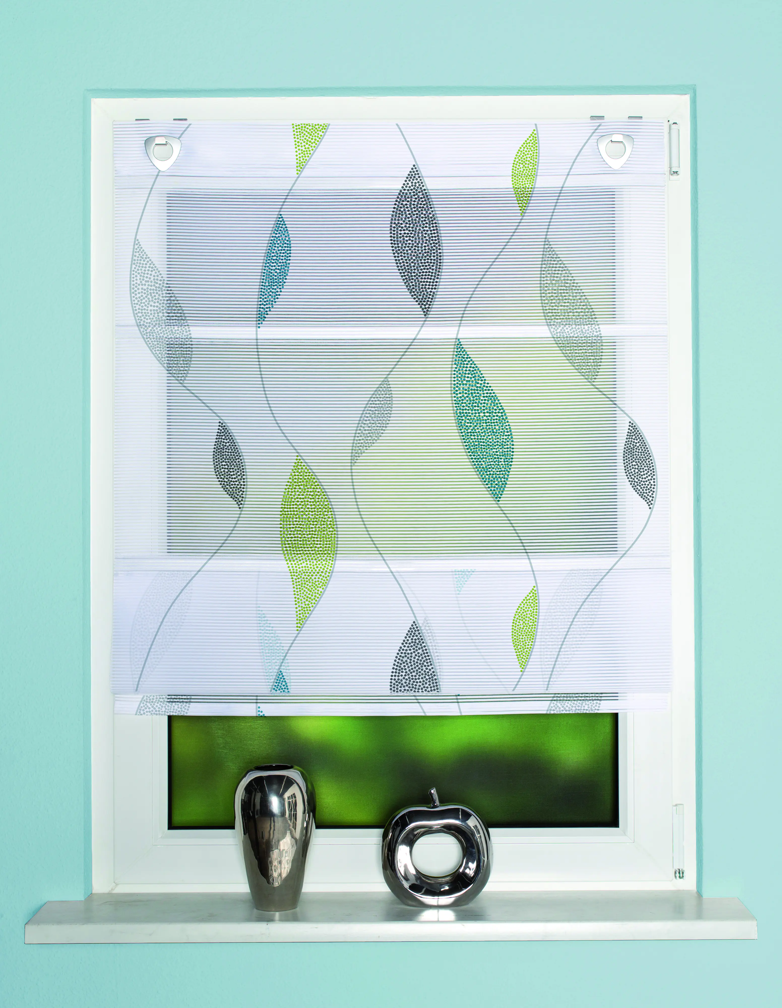 Magnetrollo Bambus Paolo blau-grün 130 x 45 cm