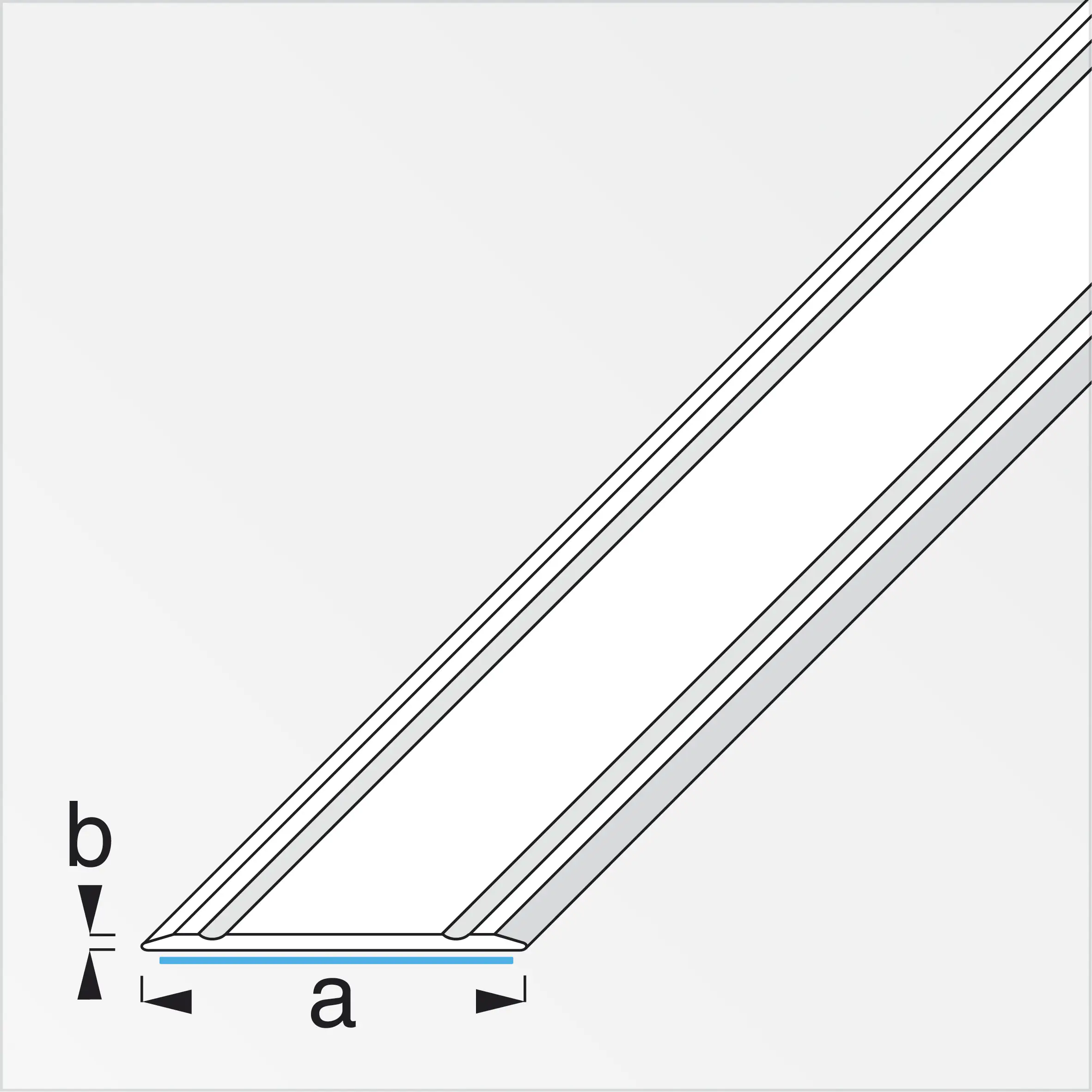 alfer Übergangsprofil 2 m, 30 x 2 mm Aluminium eloxiert silber