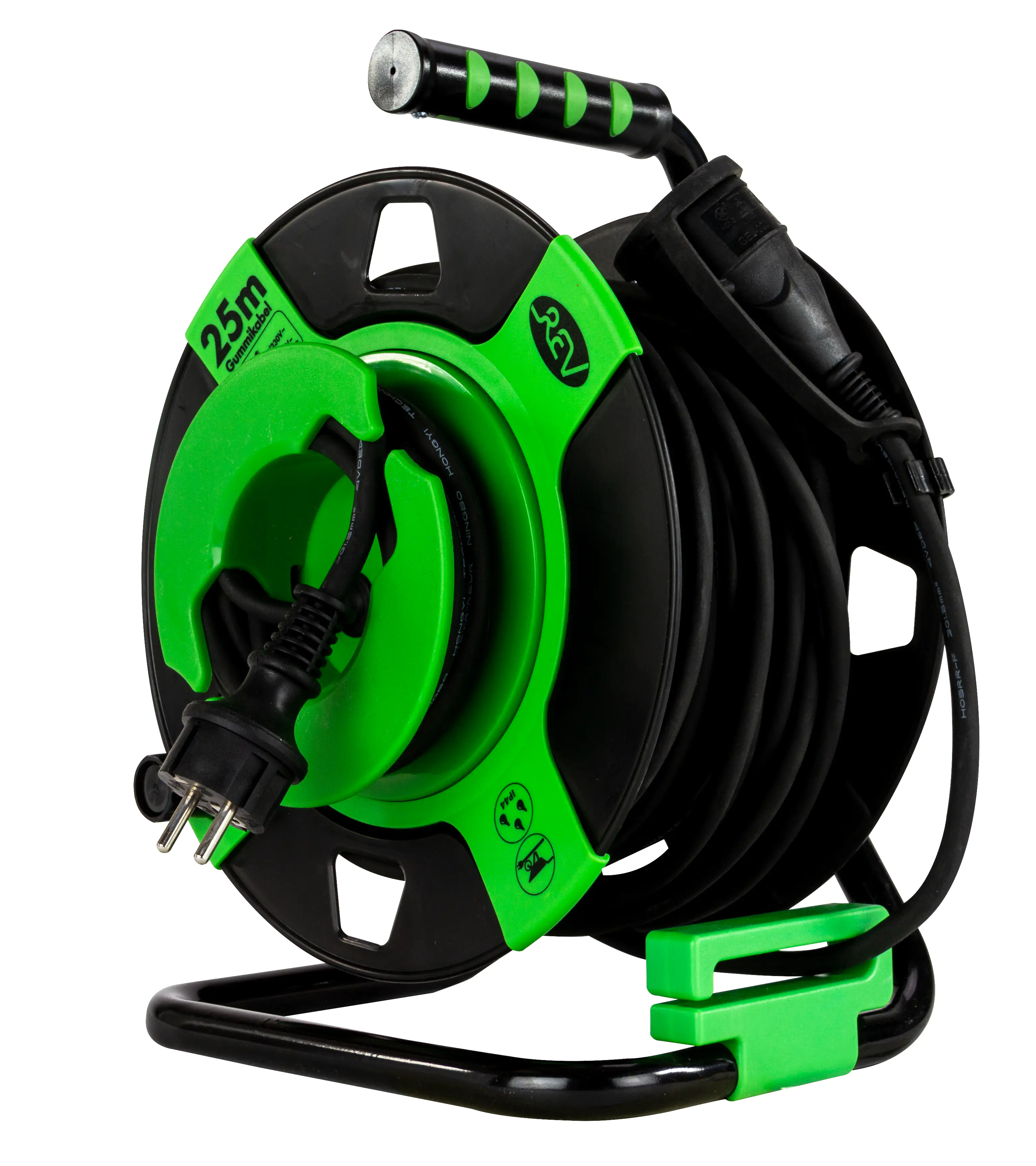 REV Kabeltrommel Außen 25 m H05RR-F 3G1,5mm², schwarz grün REV Kabeltrommel Außen 25 m H05RR-F 3G1,5mm², schwarz grün