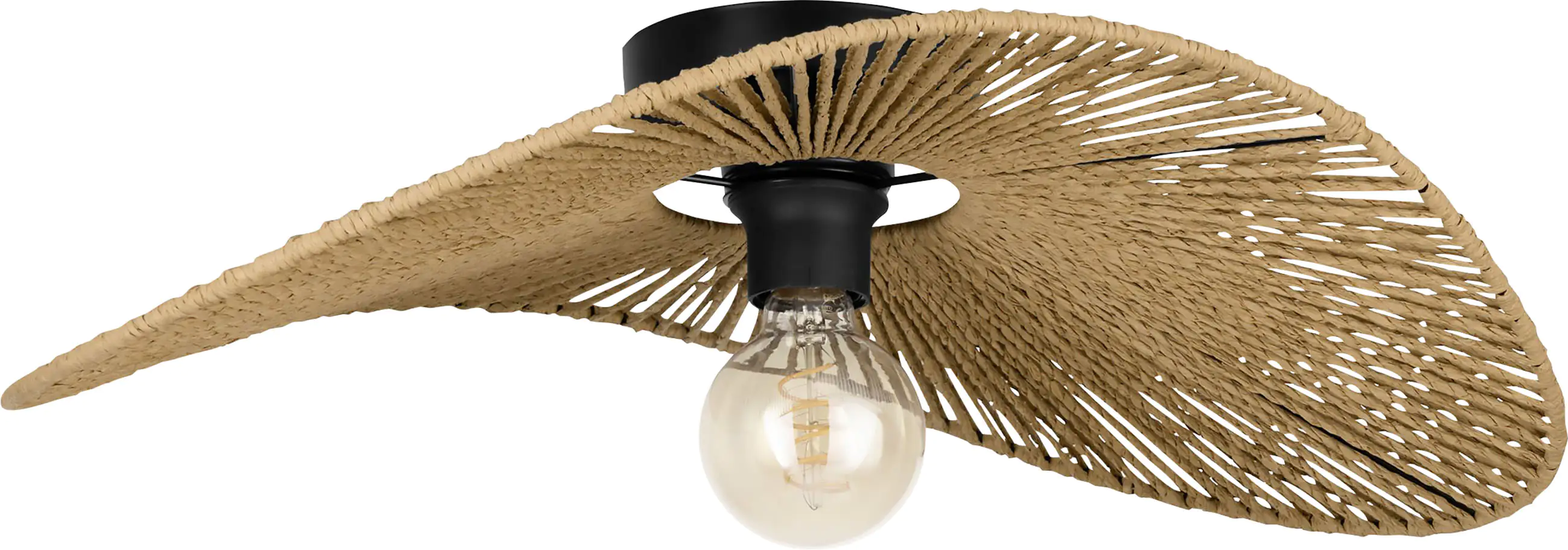 Eglo Deckenleuchte Siruela schwarz natur 56 x 40 x 16 cm E27